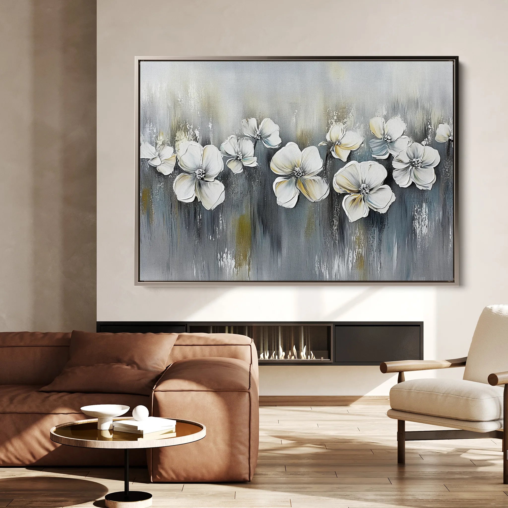 Floral 1011 Canvas Art 60 x 40 cm / Black