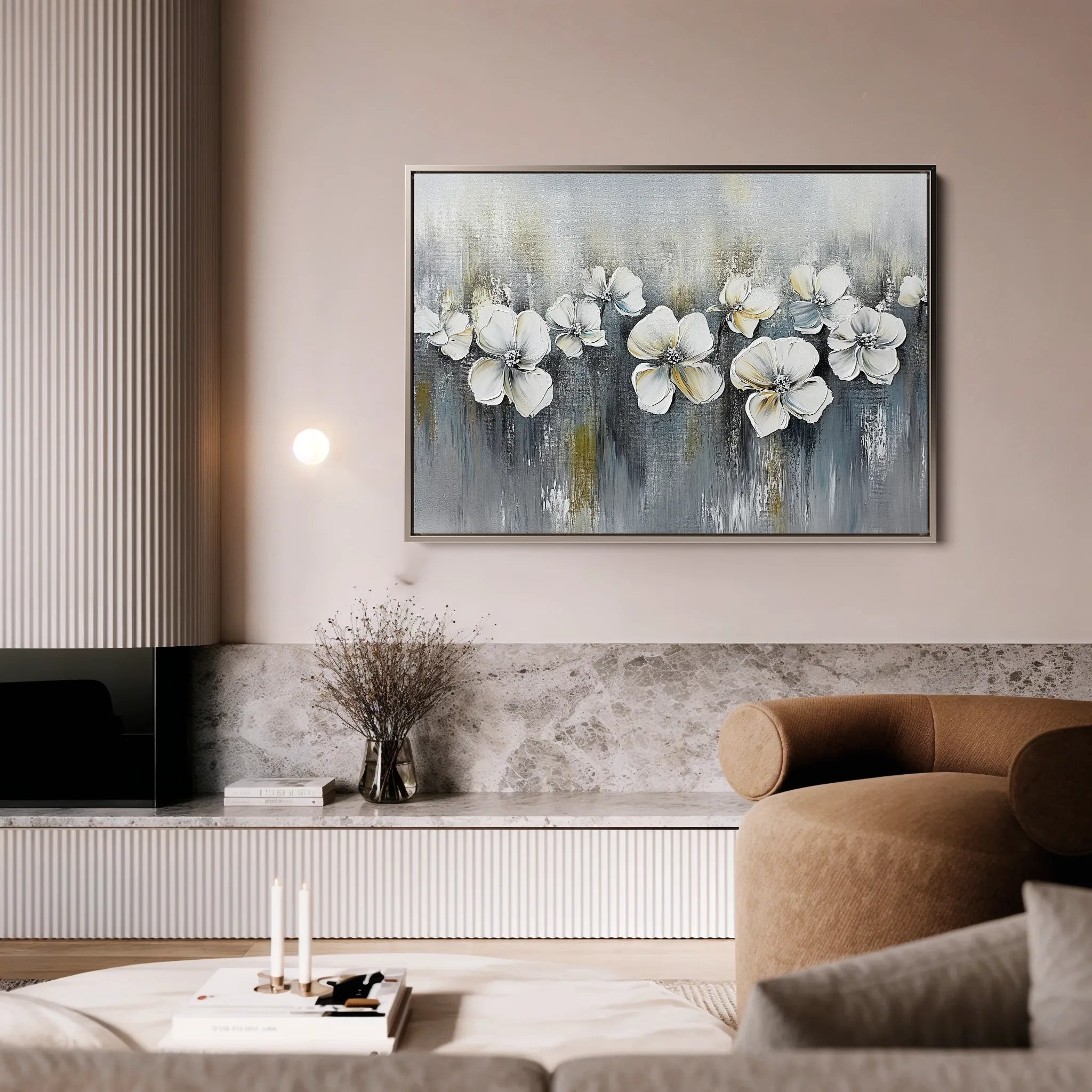 Floral 1011 Canvas Art 60 x 40 cm / Black