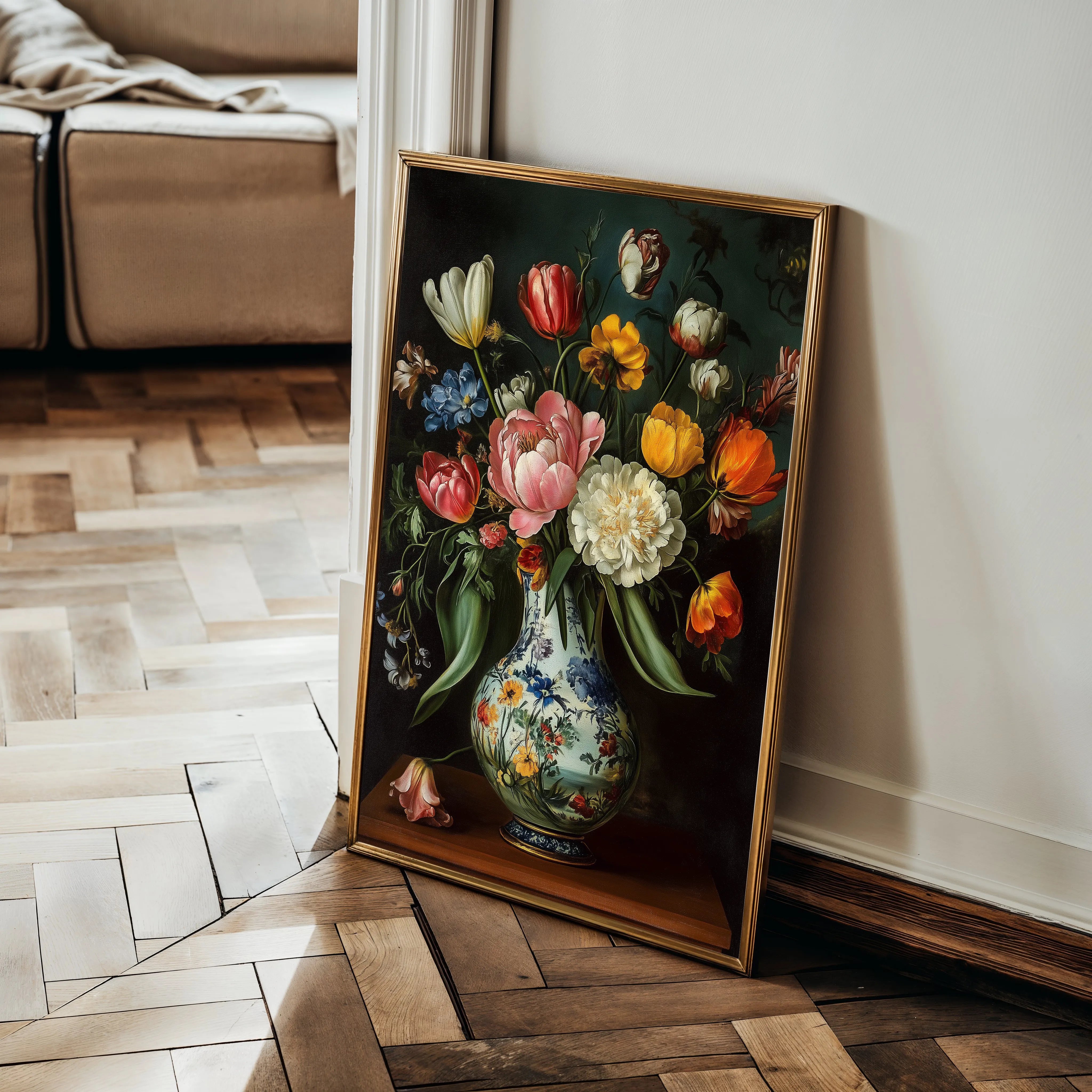 Floral 1012 Canvas Art 60 x 40 cm / Black