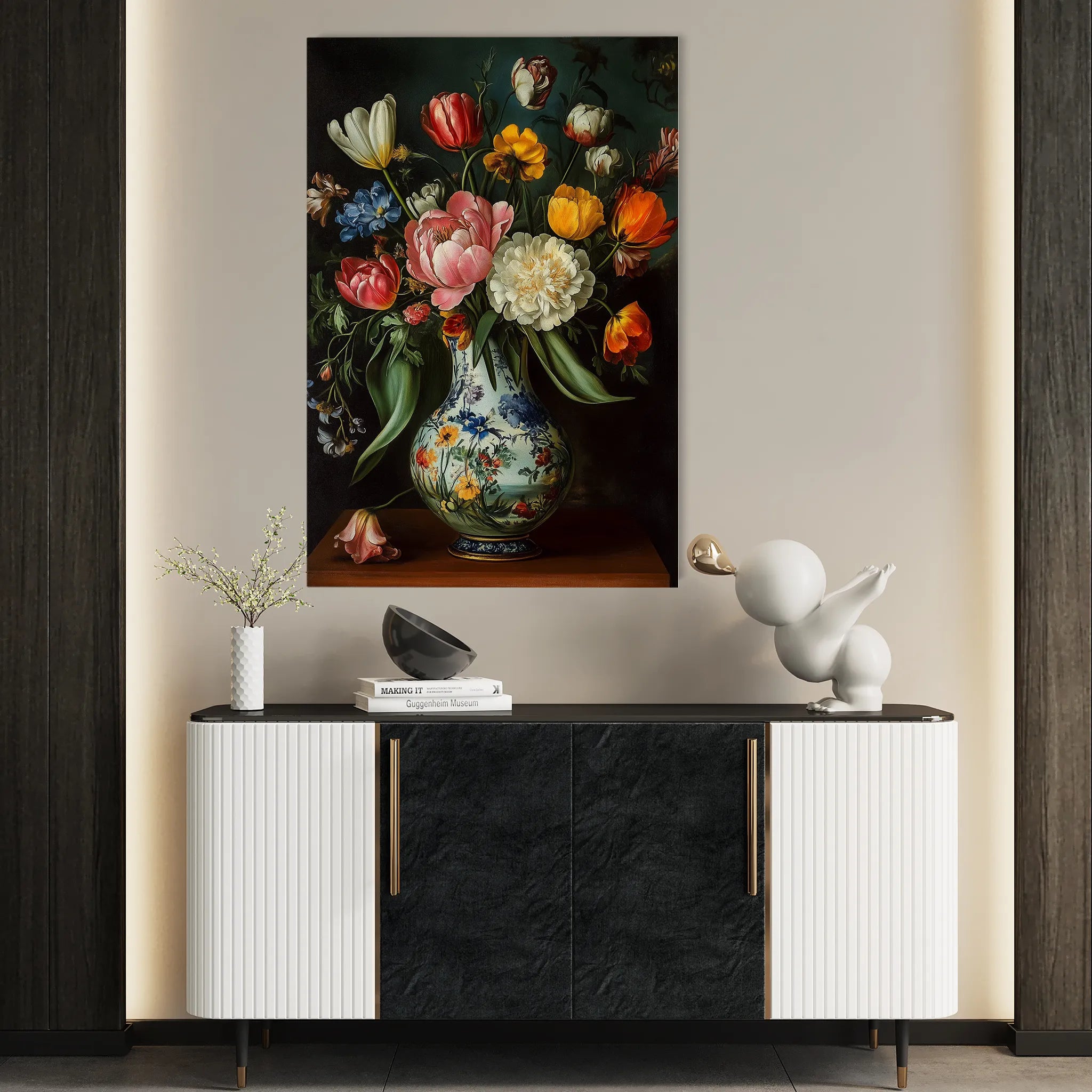 Floral 1012 Canvas Art 60 x 40 cm / Black