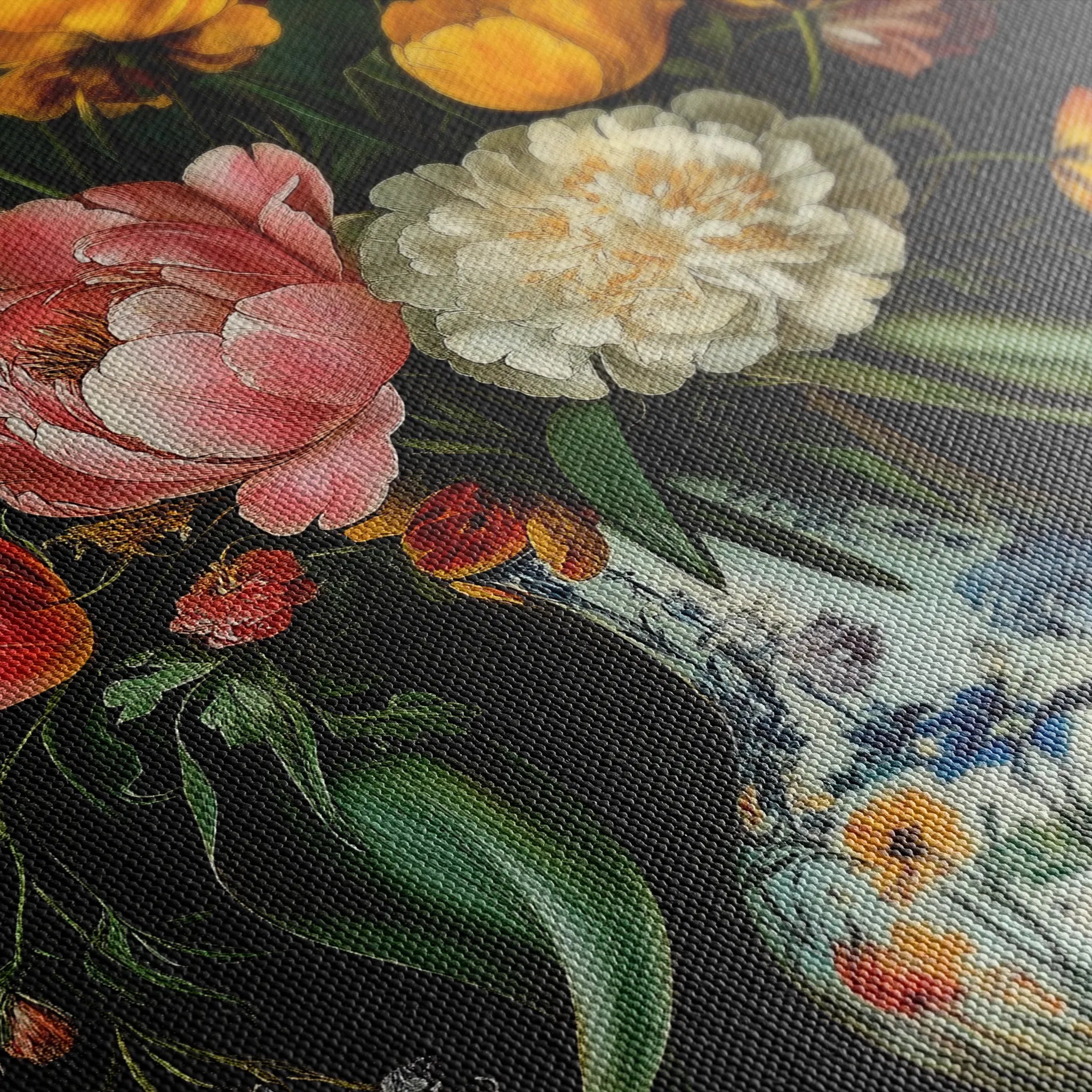 Floral 1012 Canvas Art 60 x 40 cm / Black