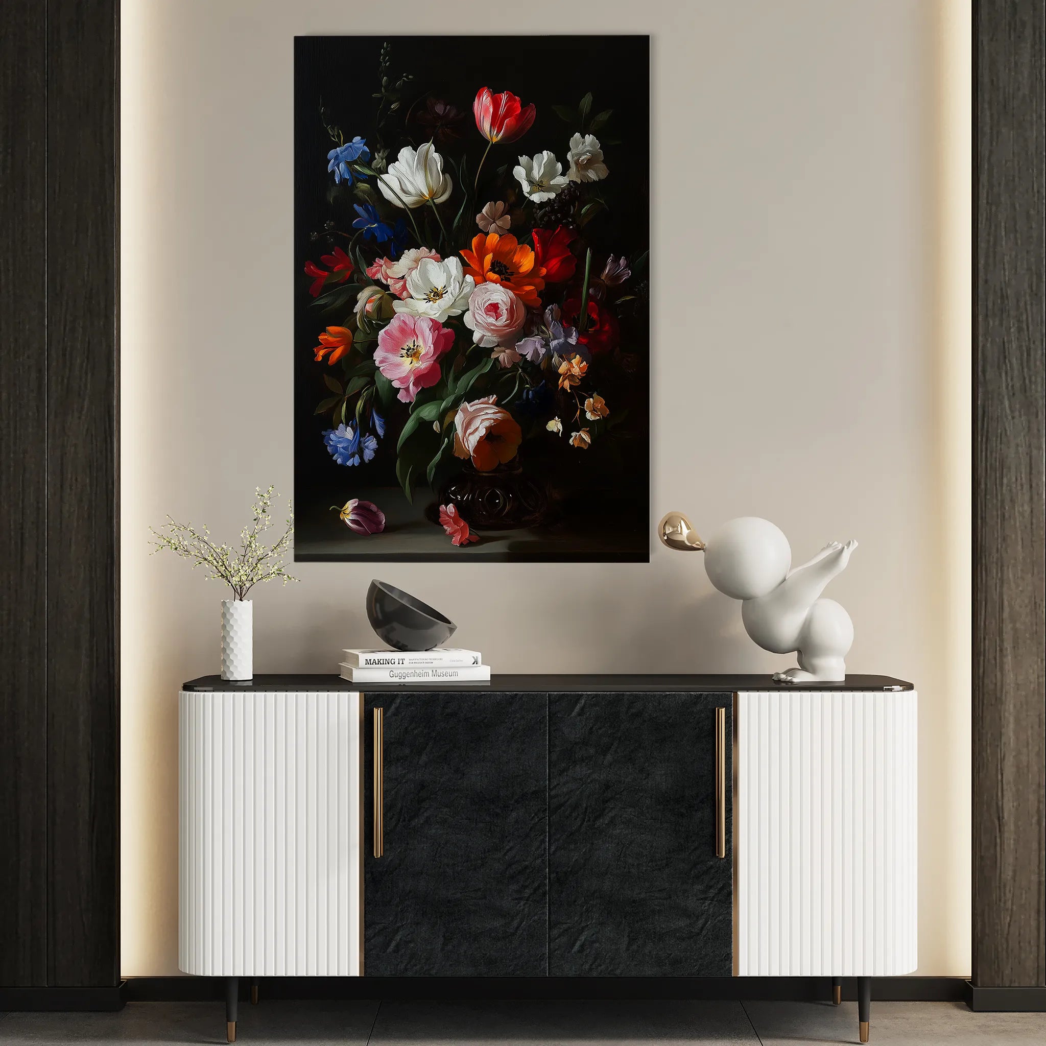 Floral 1014 Canvas Art 60 x 40 cm / Black