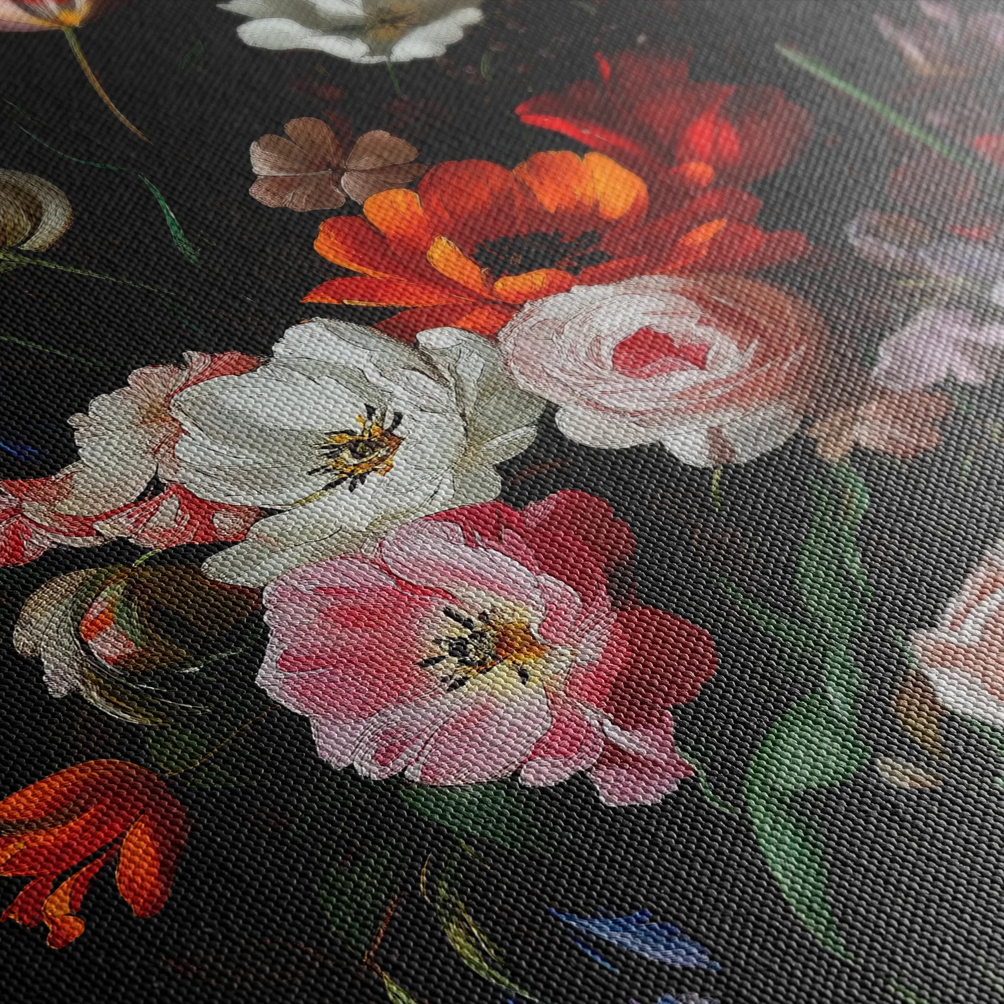 Floral 1014 Canvas Art 60 x 40 cm / Black