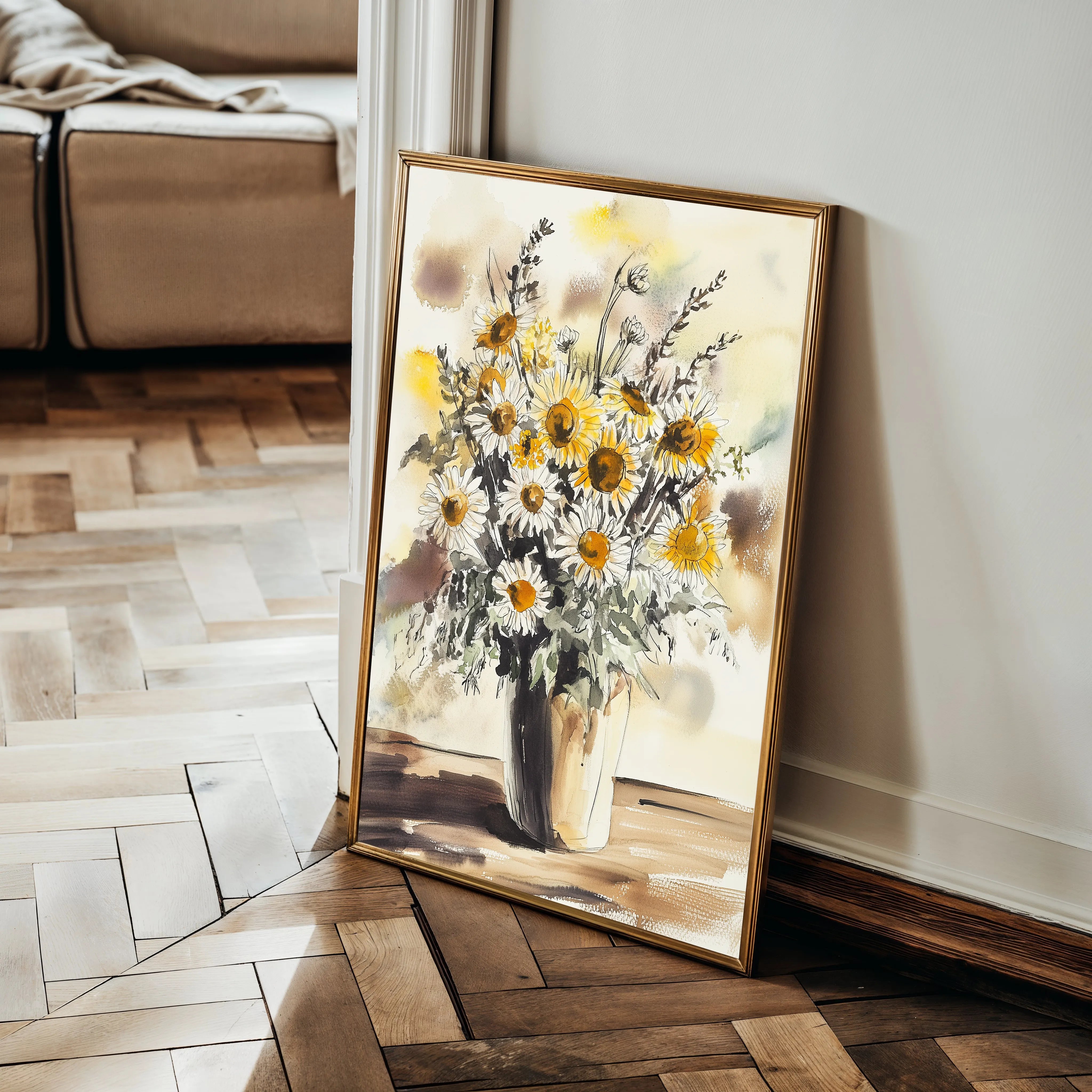 Floral 1015 Canvas Art 60 x 40 cm / Black