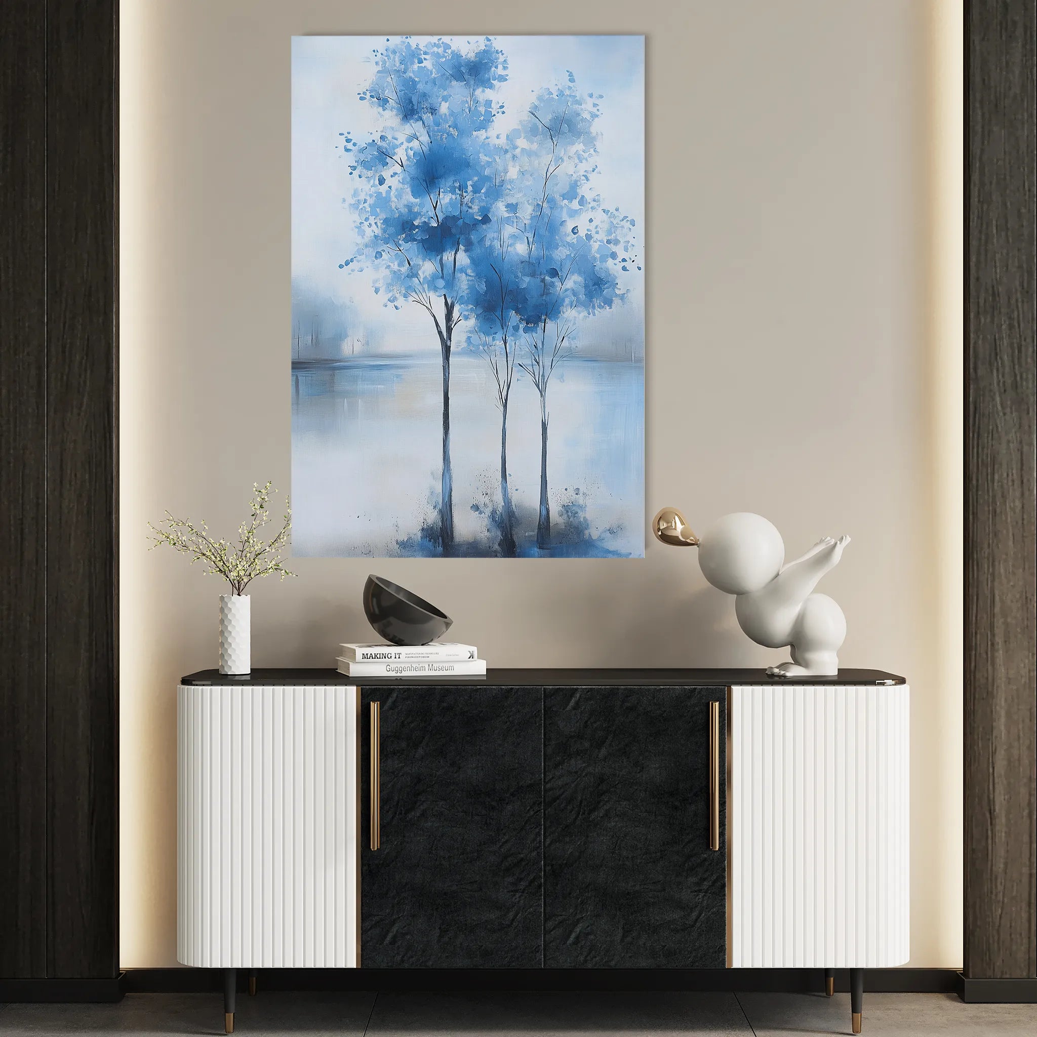 Floral 1016 Canvas Art 60 x 40 cm / Black