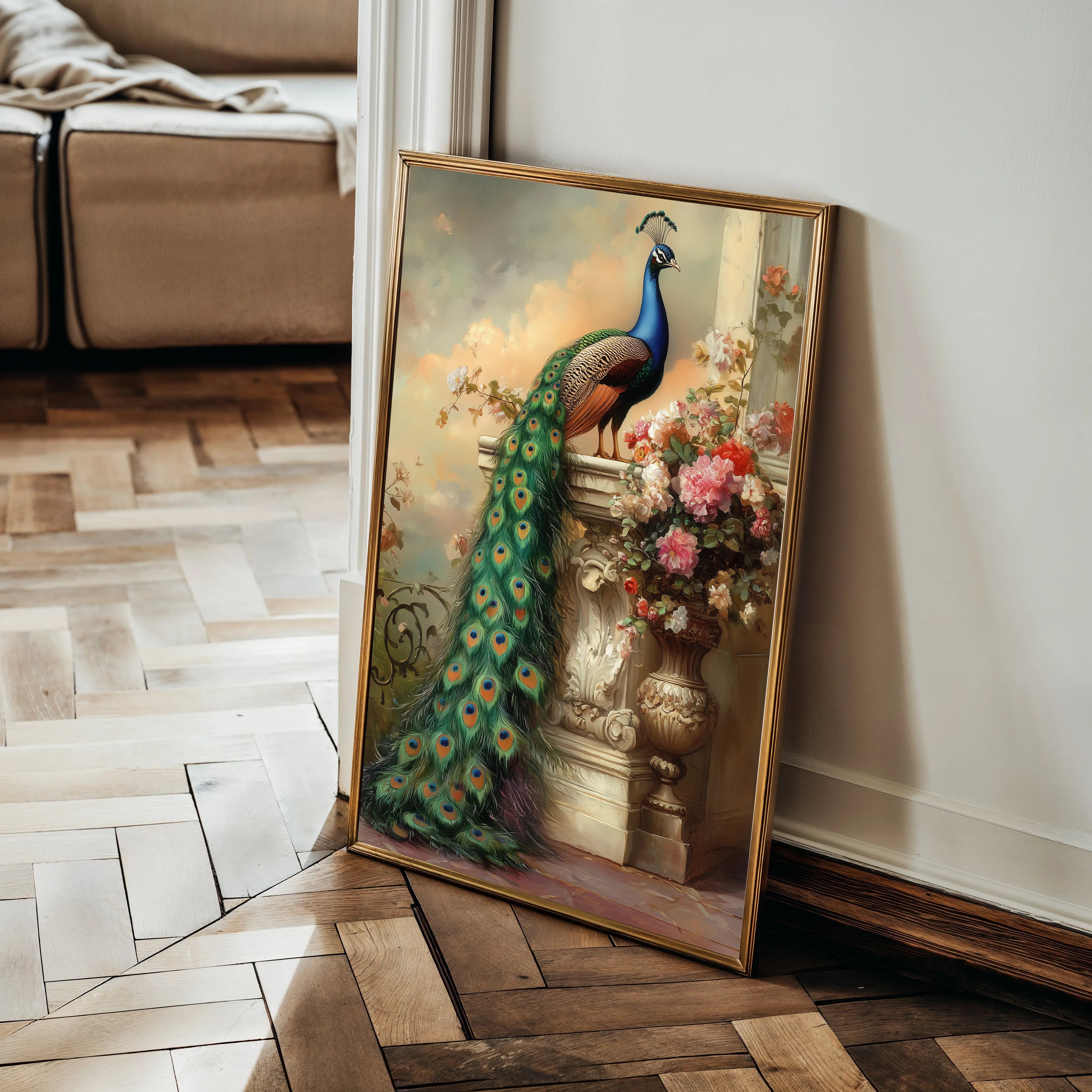 Floral 1017 Canvas Art 60 x 40 cm / Black