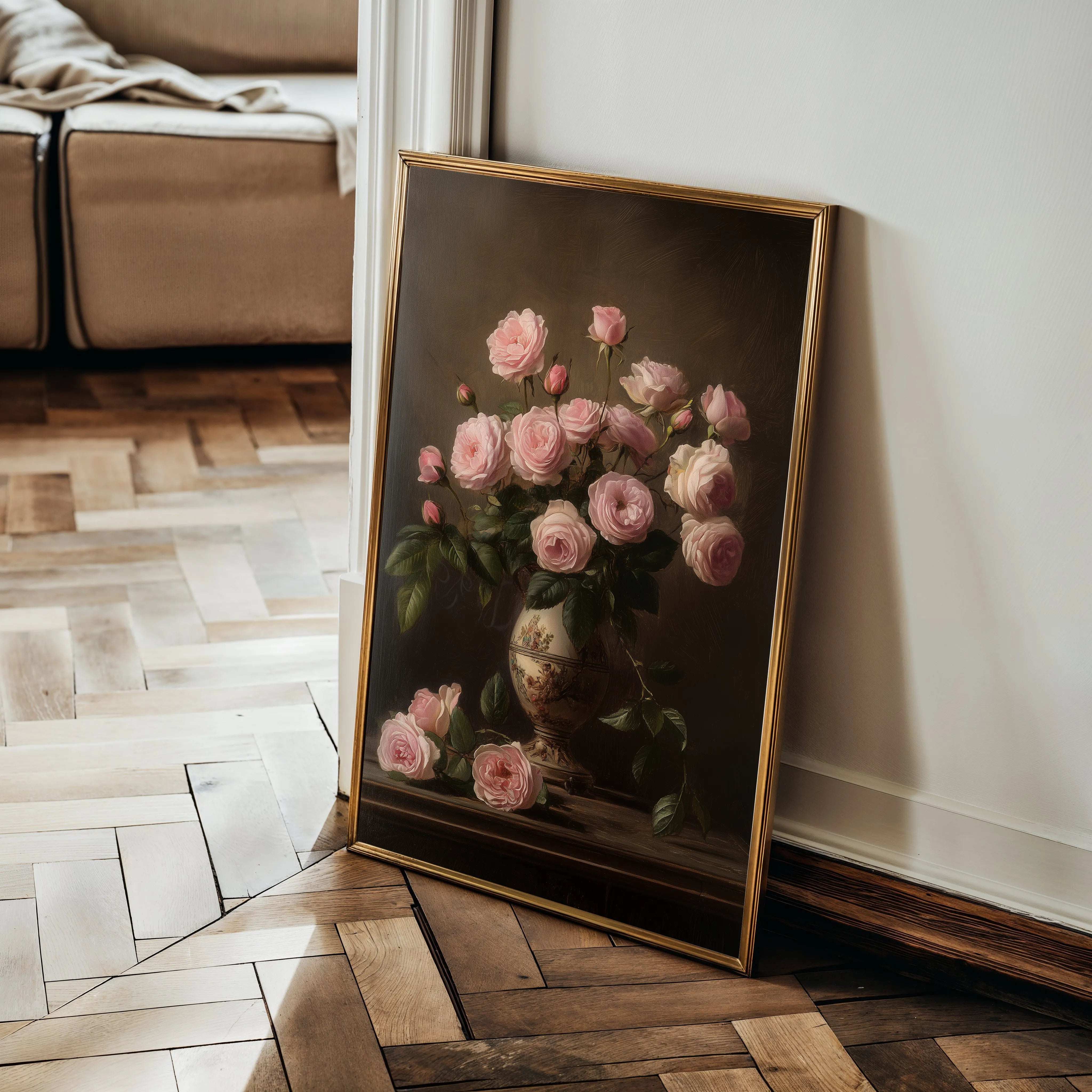 Floral 1018 Canvas Art 60 x 40 cm / Black