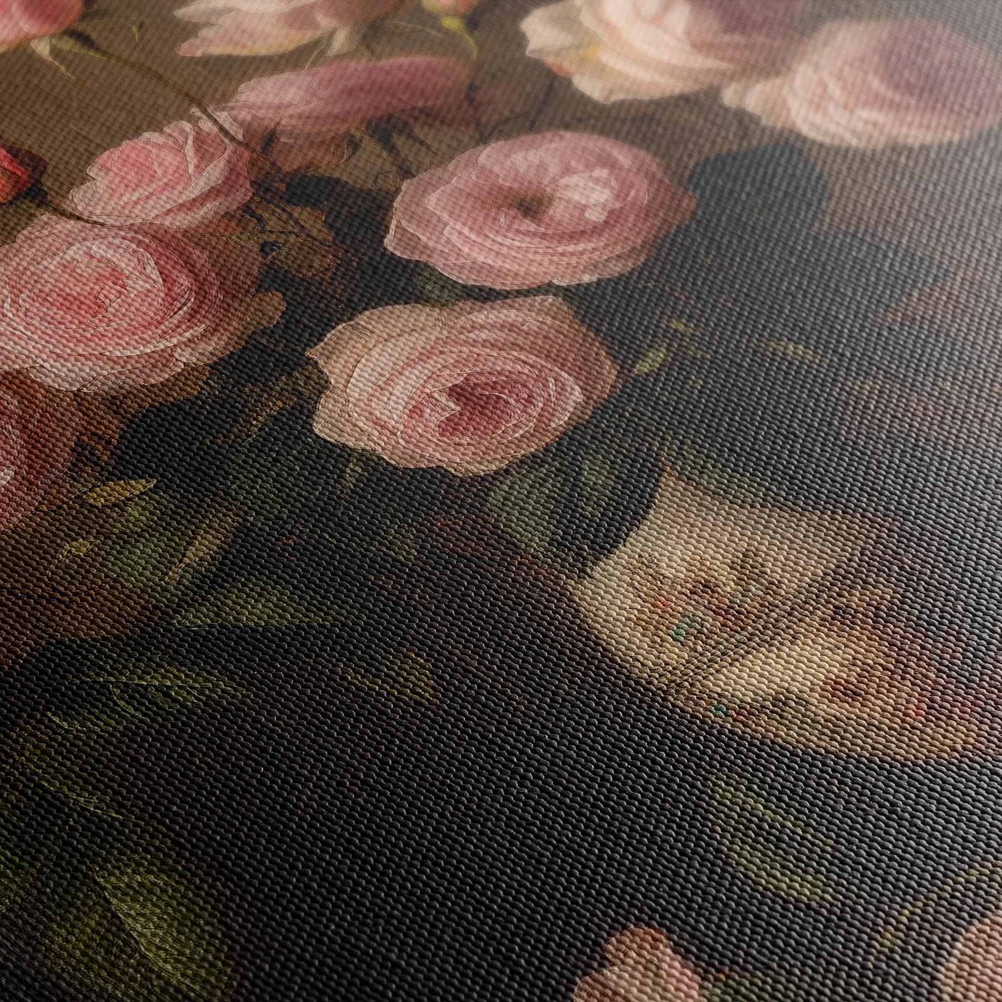 Floral 1018 Canvas Art 60 x 40 cm / Black