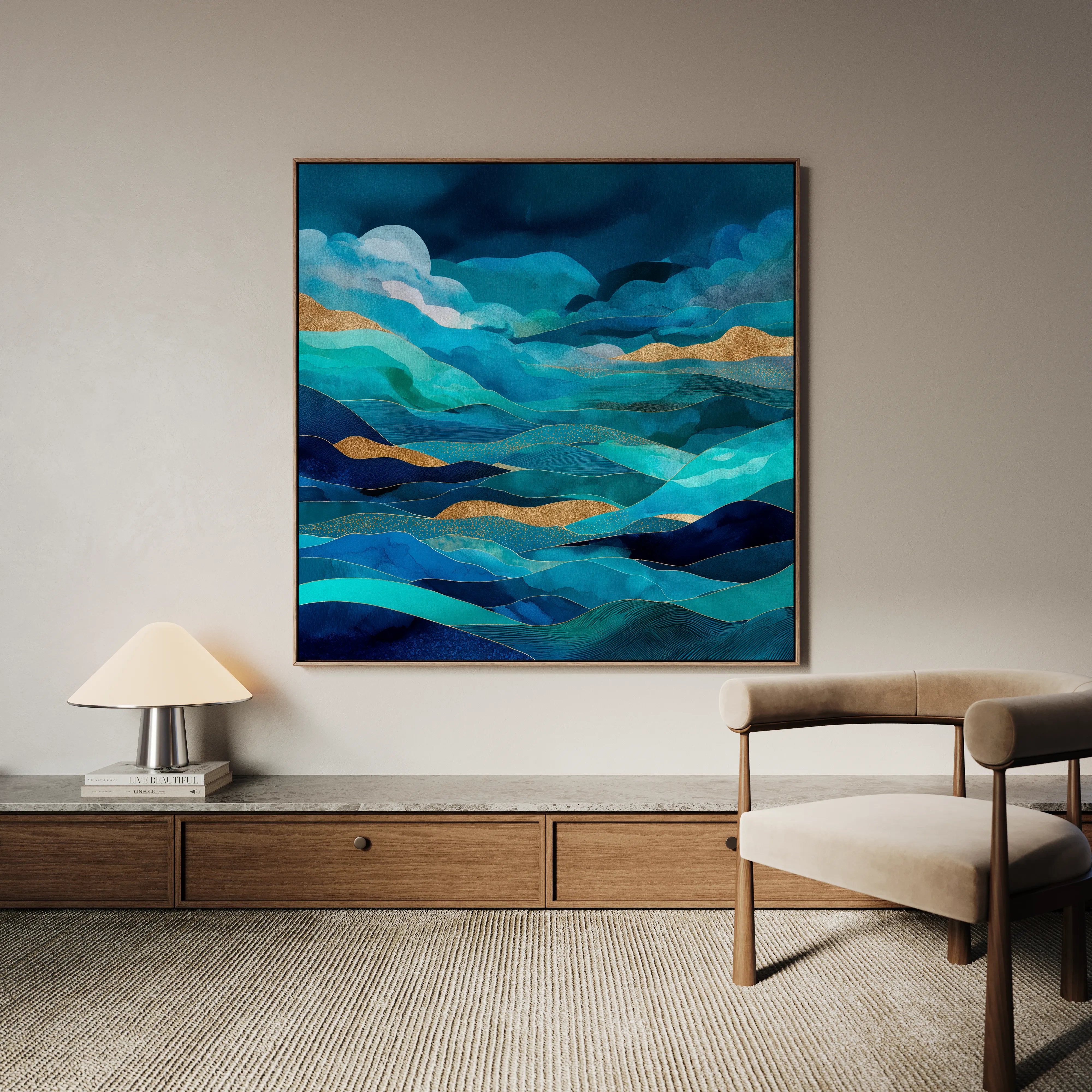 Abstract 1019 Canvas Art 60 x 60 cm / Black