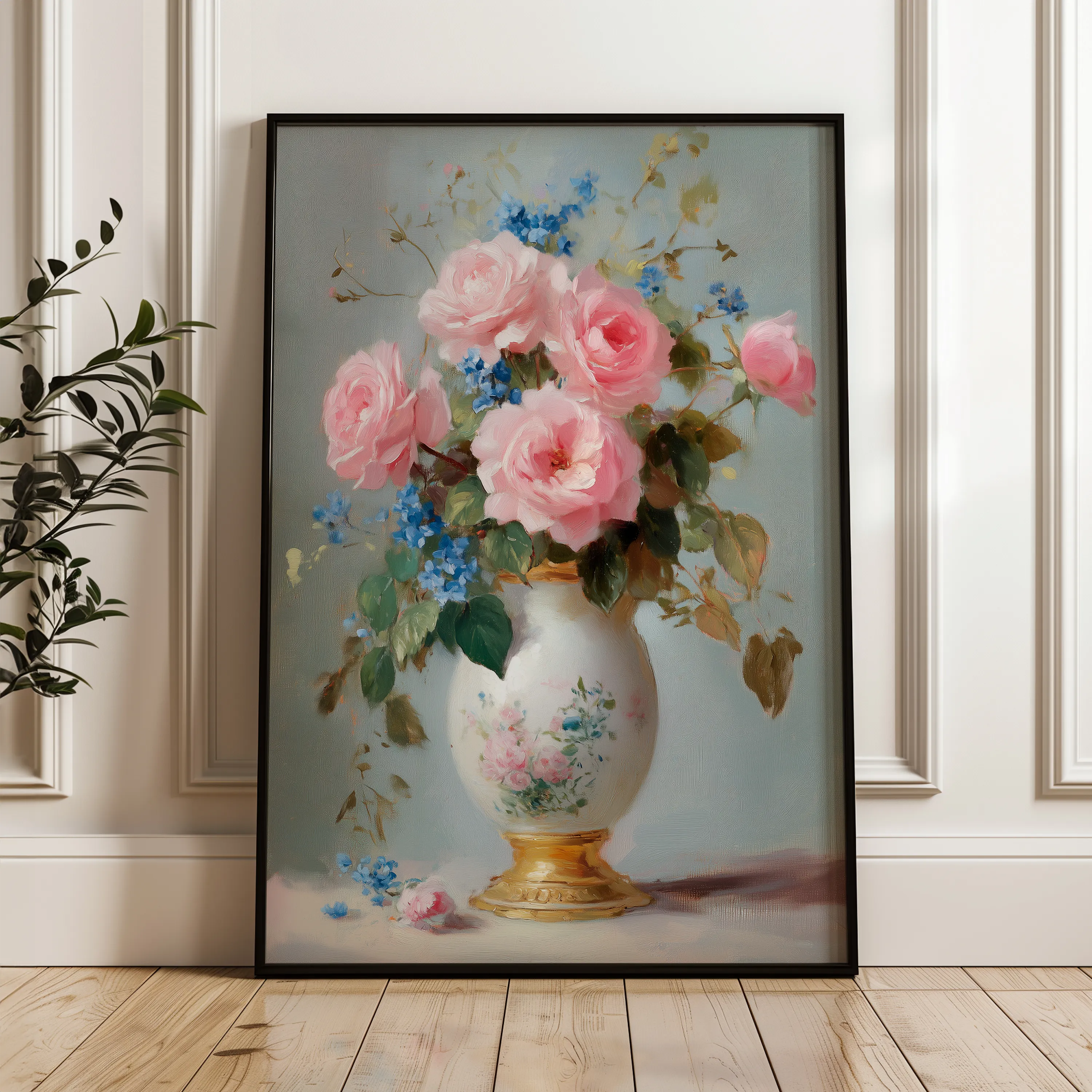 Floral 1019 Canvas Art 60 x 40 cm / Black