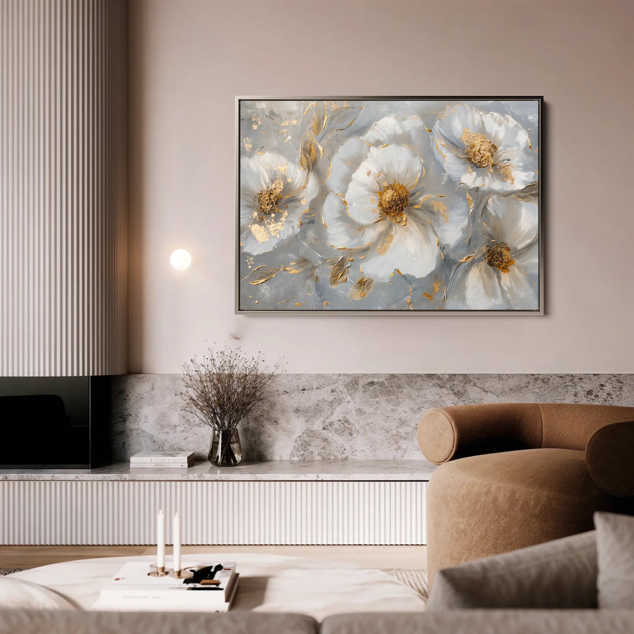 Floral 102 Canvas Art 60 x 40 cm / Black