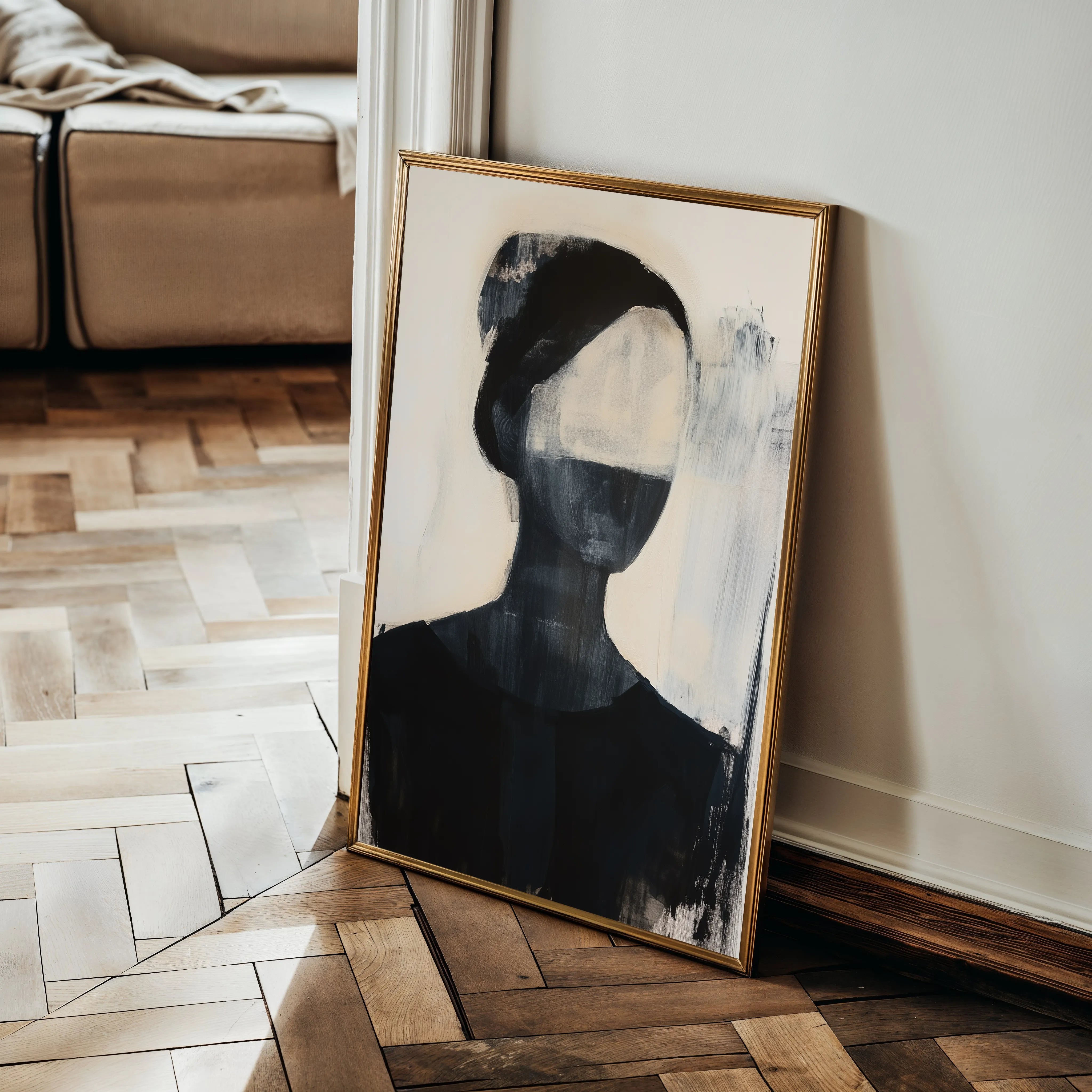 Portrait 102 Canvas Art 60 x 40 cm / Black