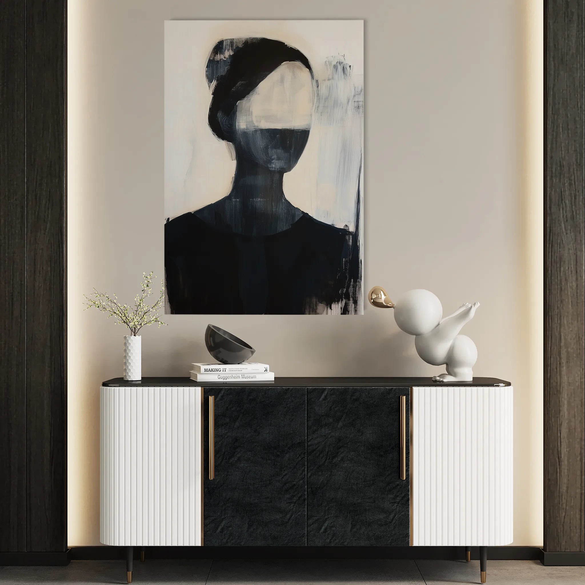 Portrait 102 Canvas Art 60 x 40 cm / Black