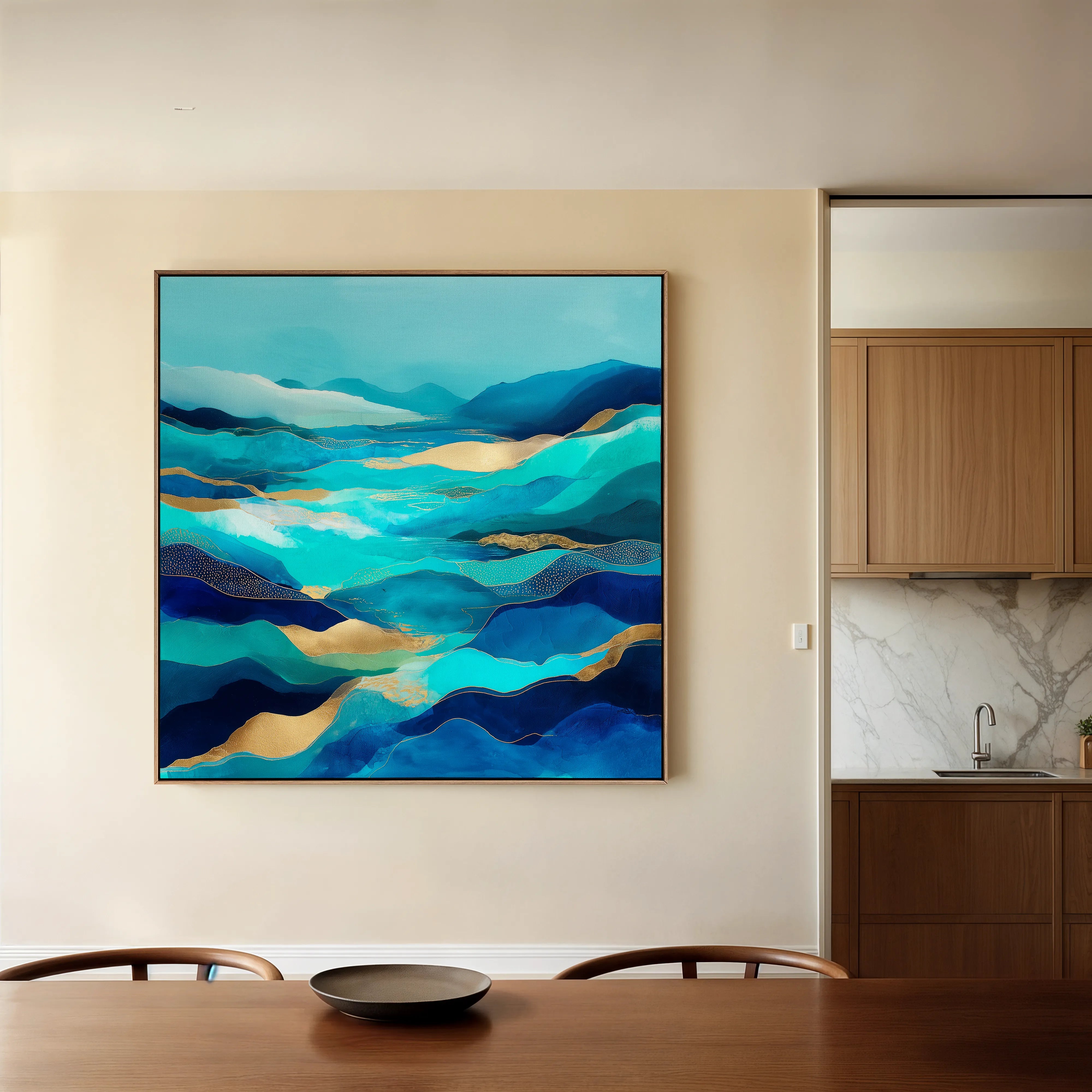 Abstract 1020 Canvas Art 60 x 60 cm / Black