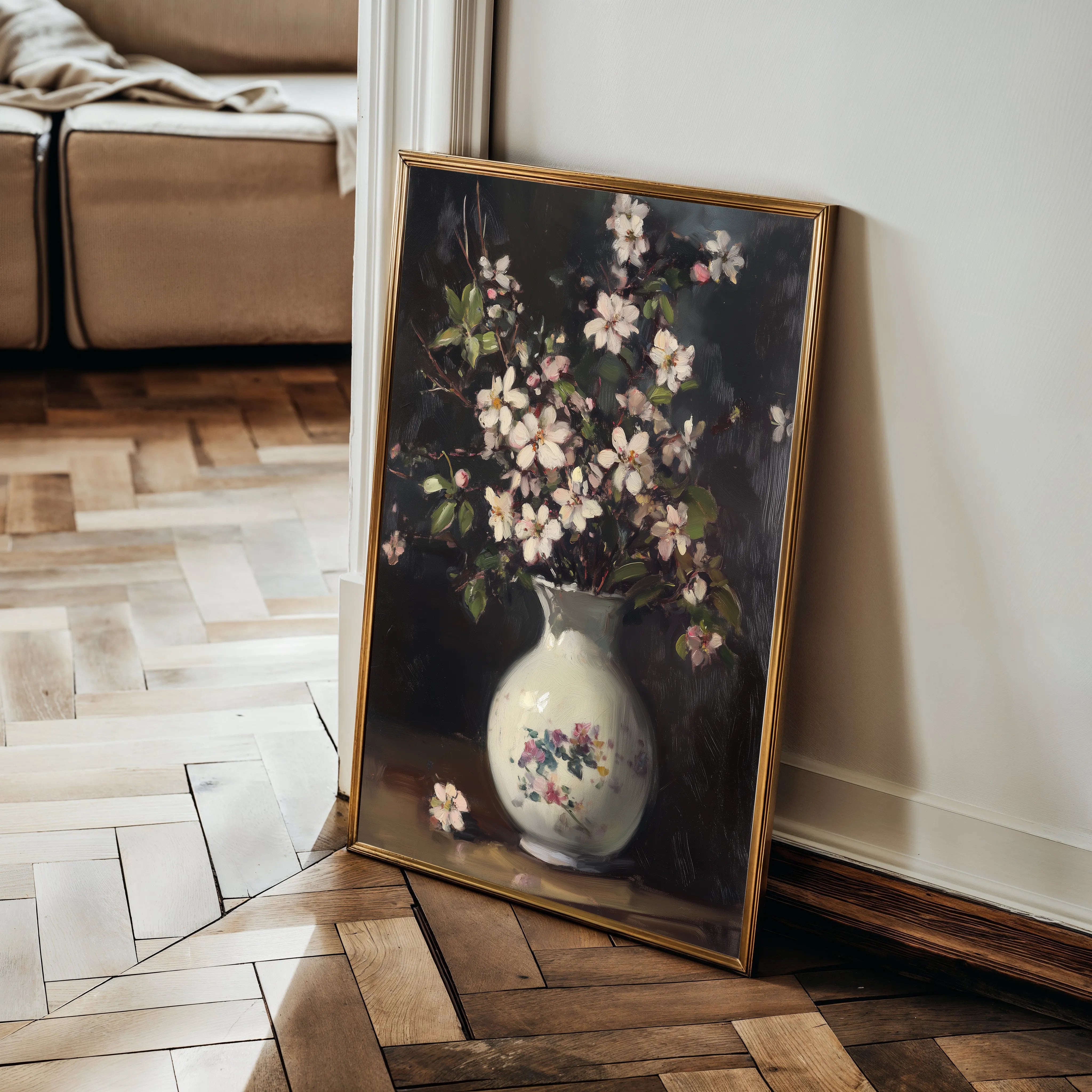 Floral 1020 Canvas Art 60 x 40 cm / Black