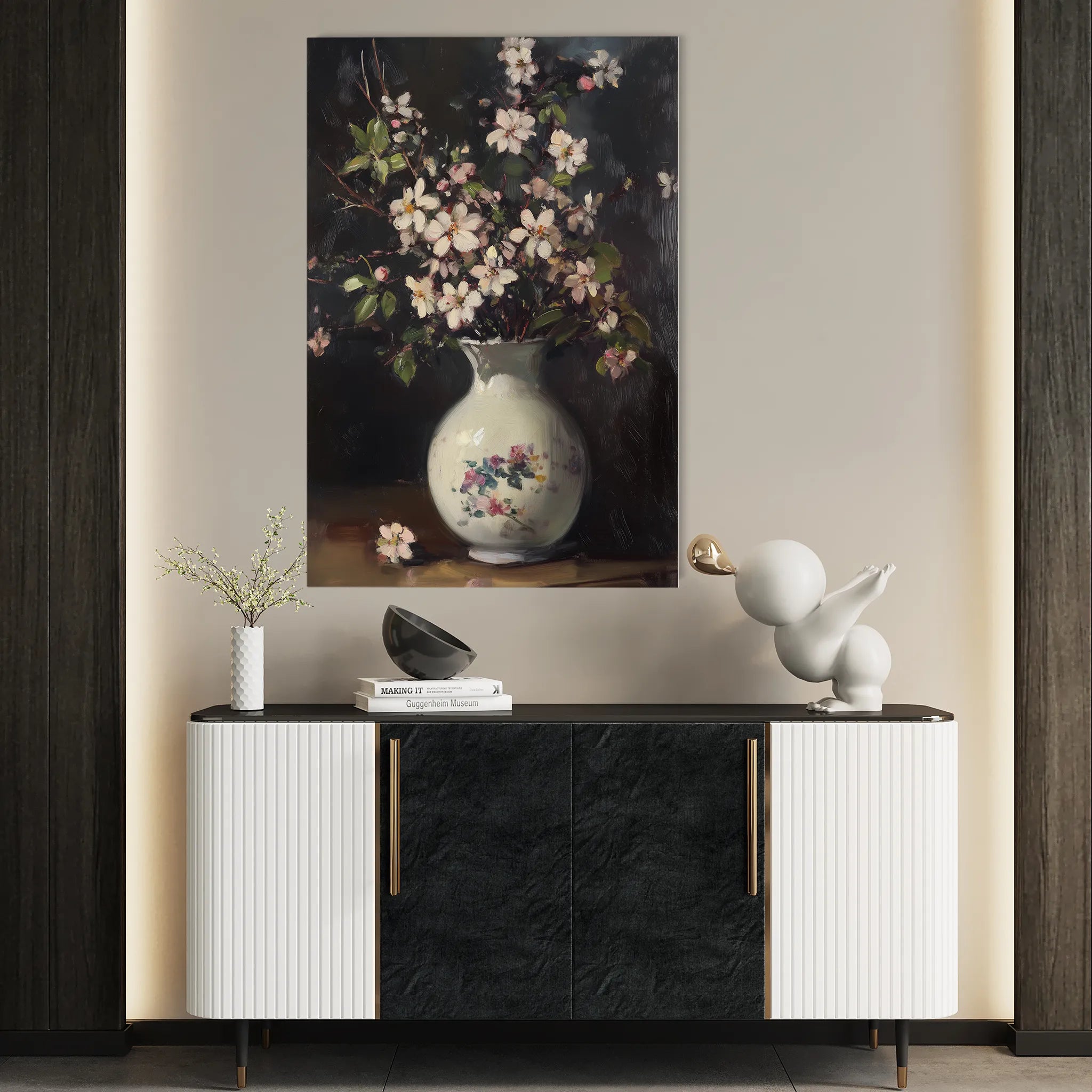 Floral 1020 Canvas Art 60 x 40 cm / Black