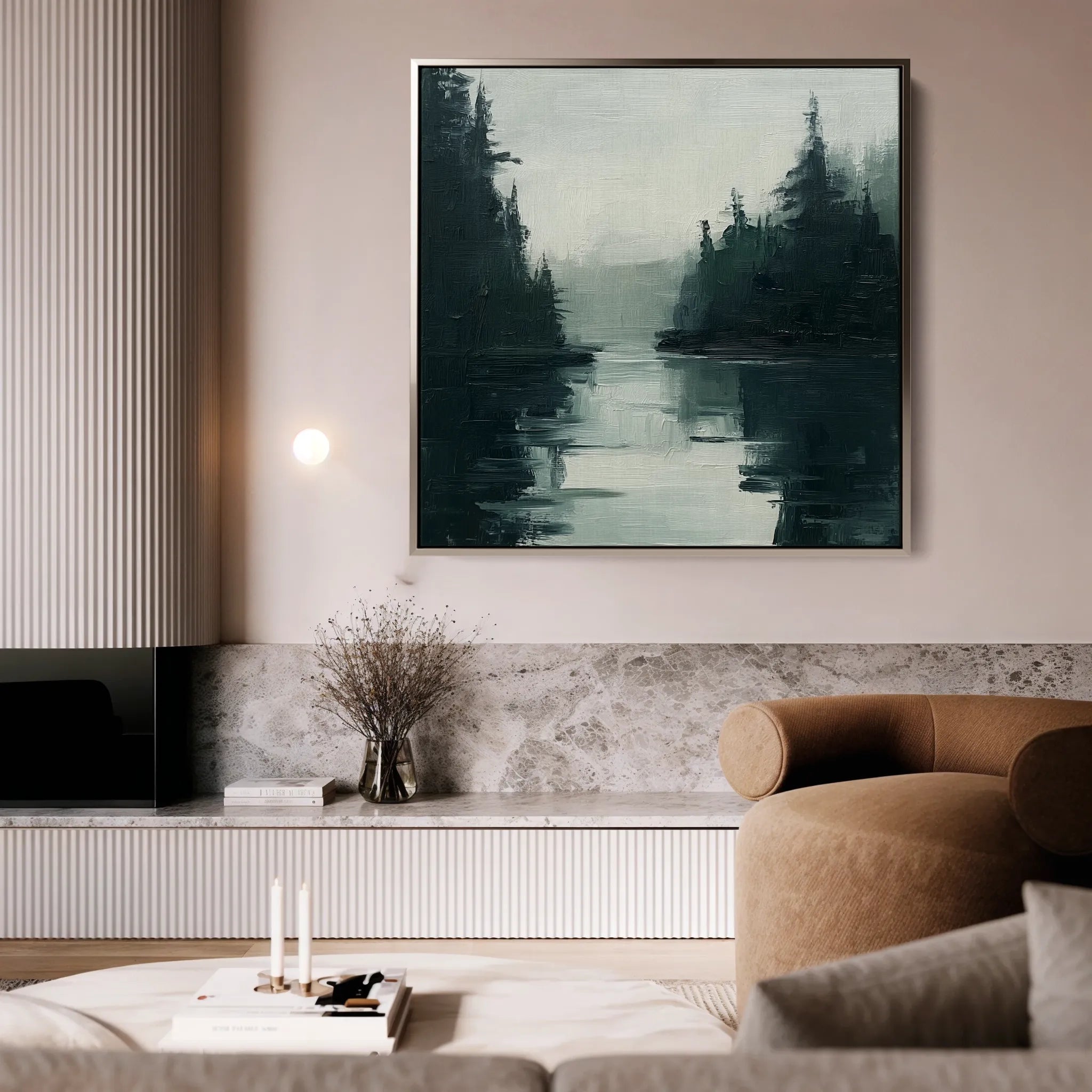 Abstract 1021 Canvas Art 60 x 60 cm / Black