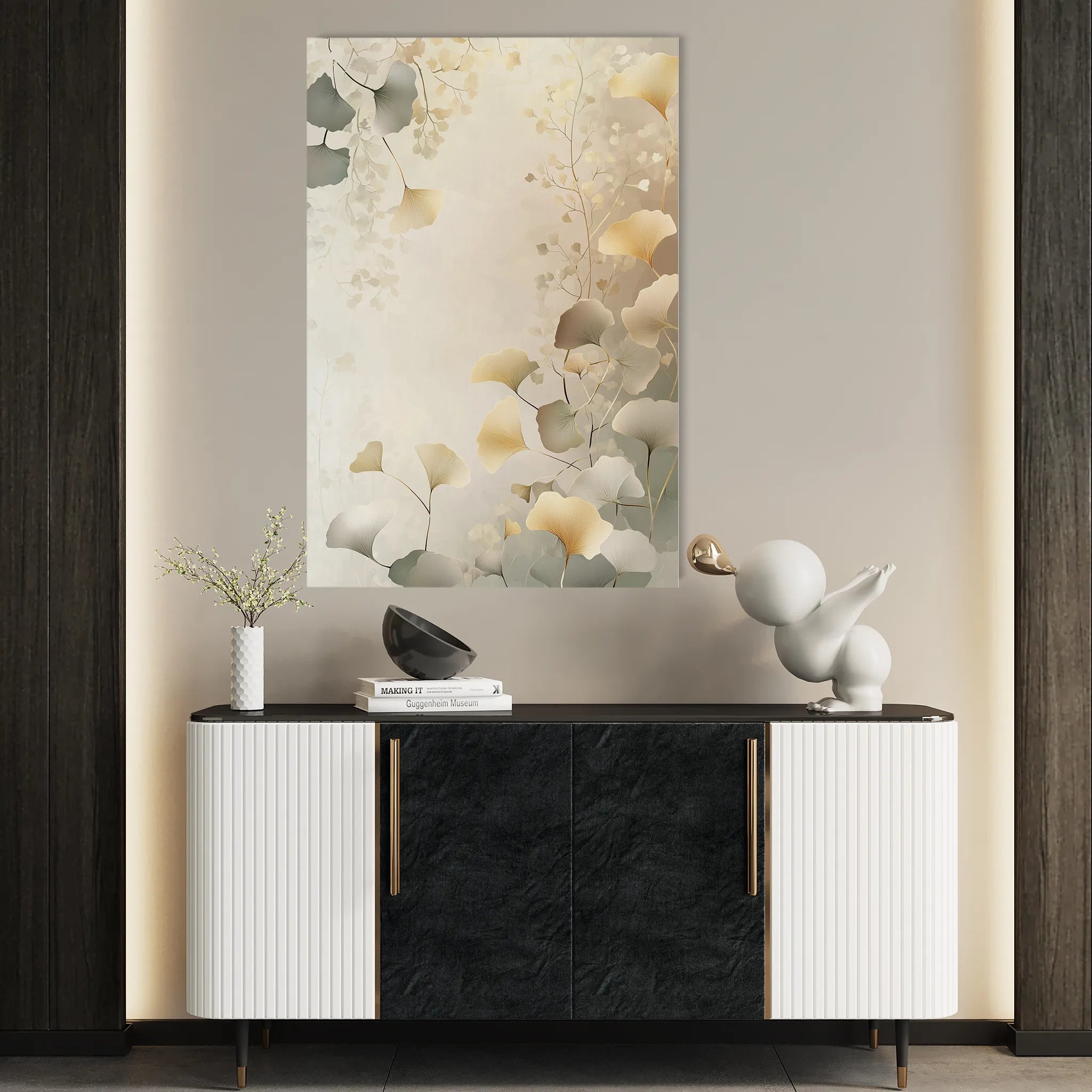 Floral 1021 Canvas Art 60 x 40 cm / Black