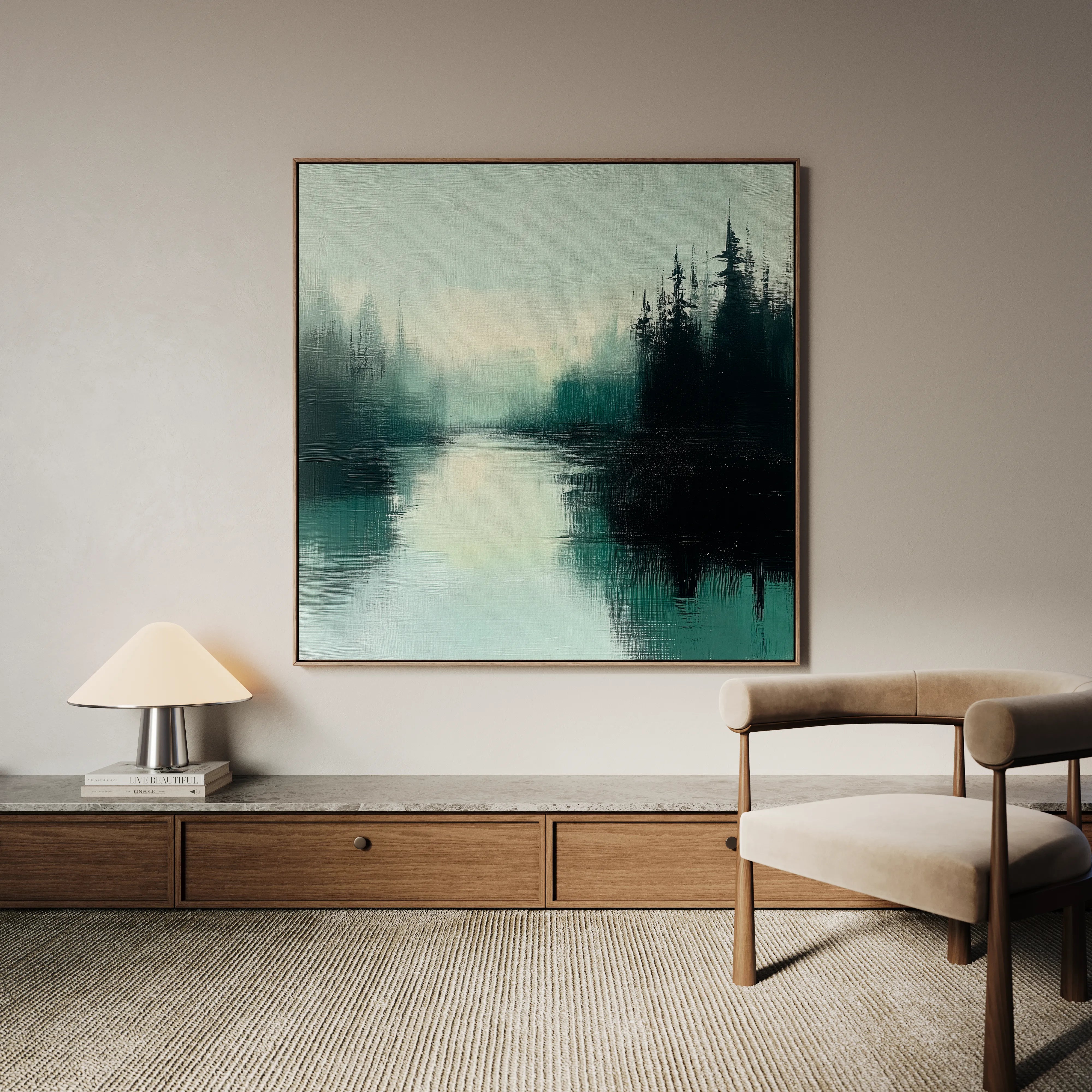 Abstract 1022 Canvas Art 60 x 60 cm / Black