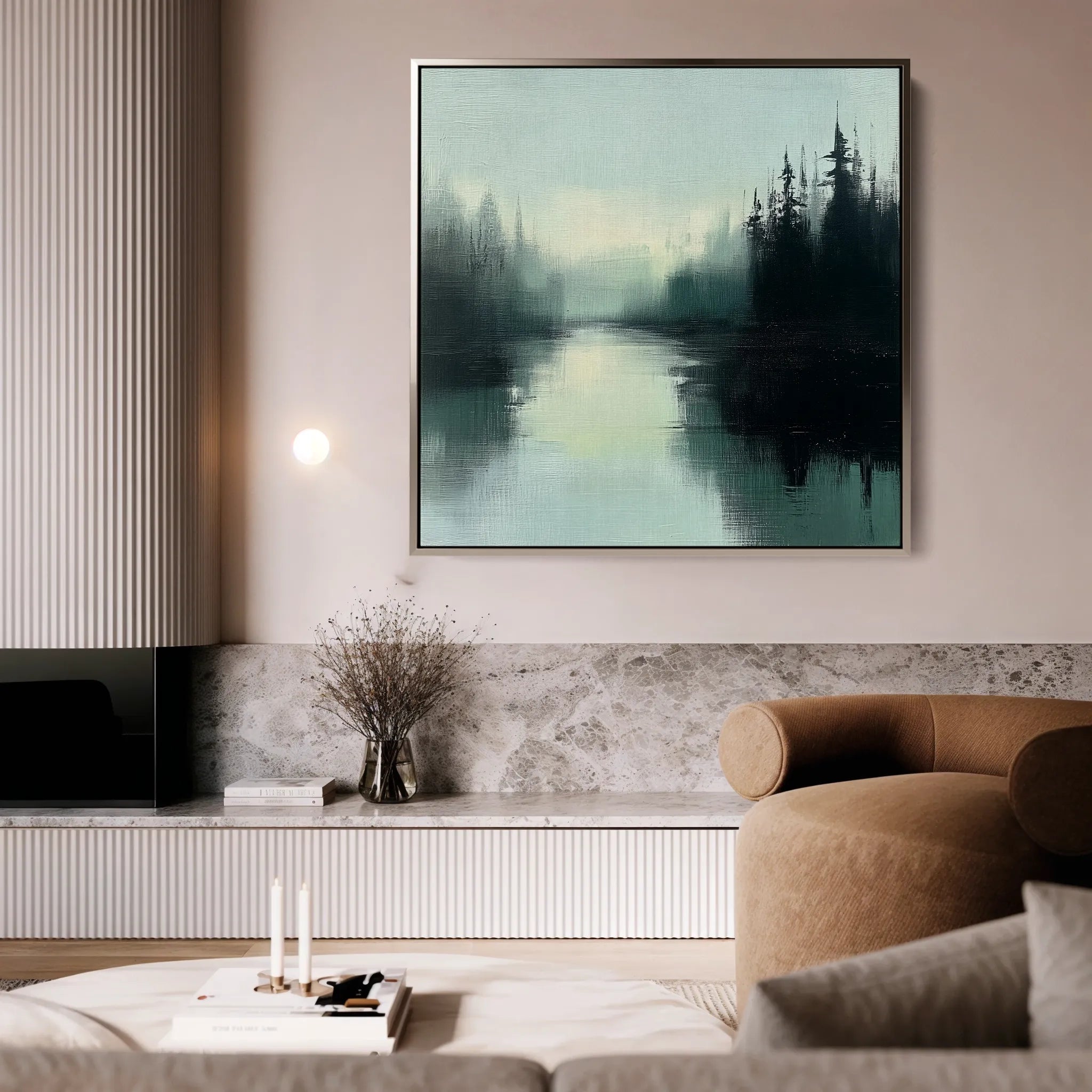 Abstract 1022 Canvas Art 60 x 60 cm / Black