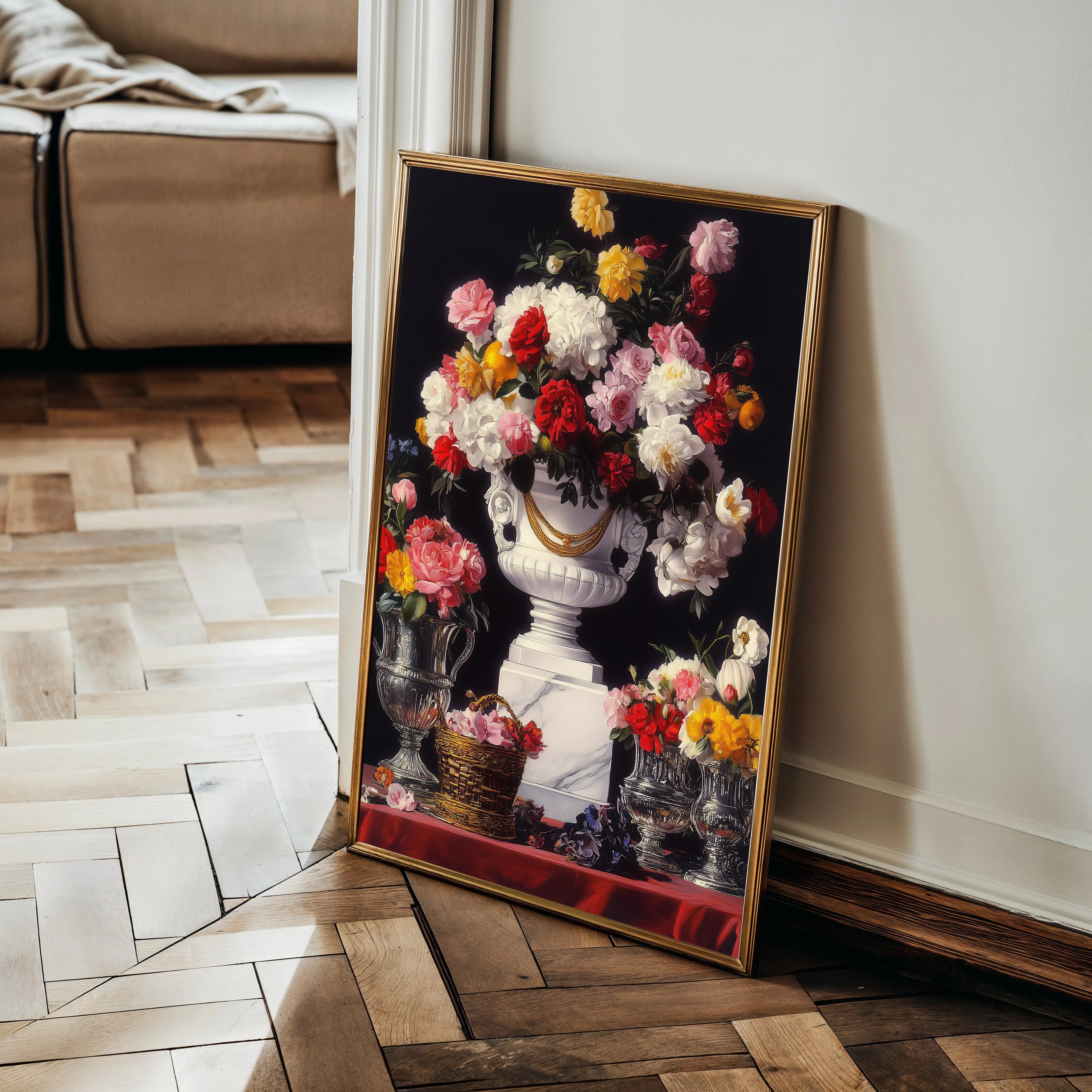 Floral 1022 Canvas Art 60 x 40 cm / Black