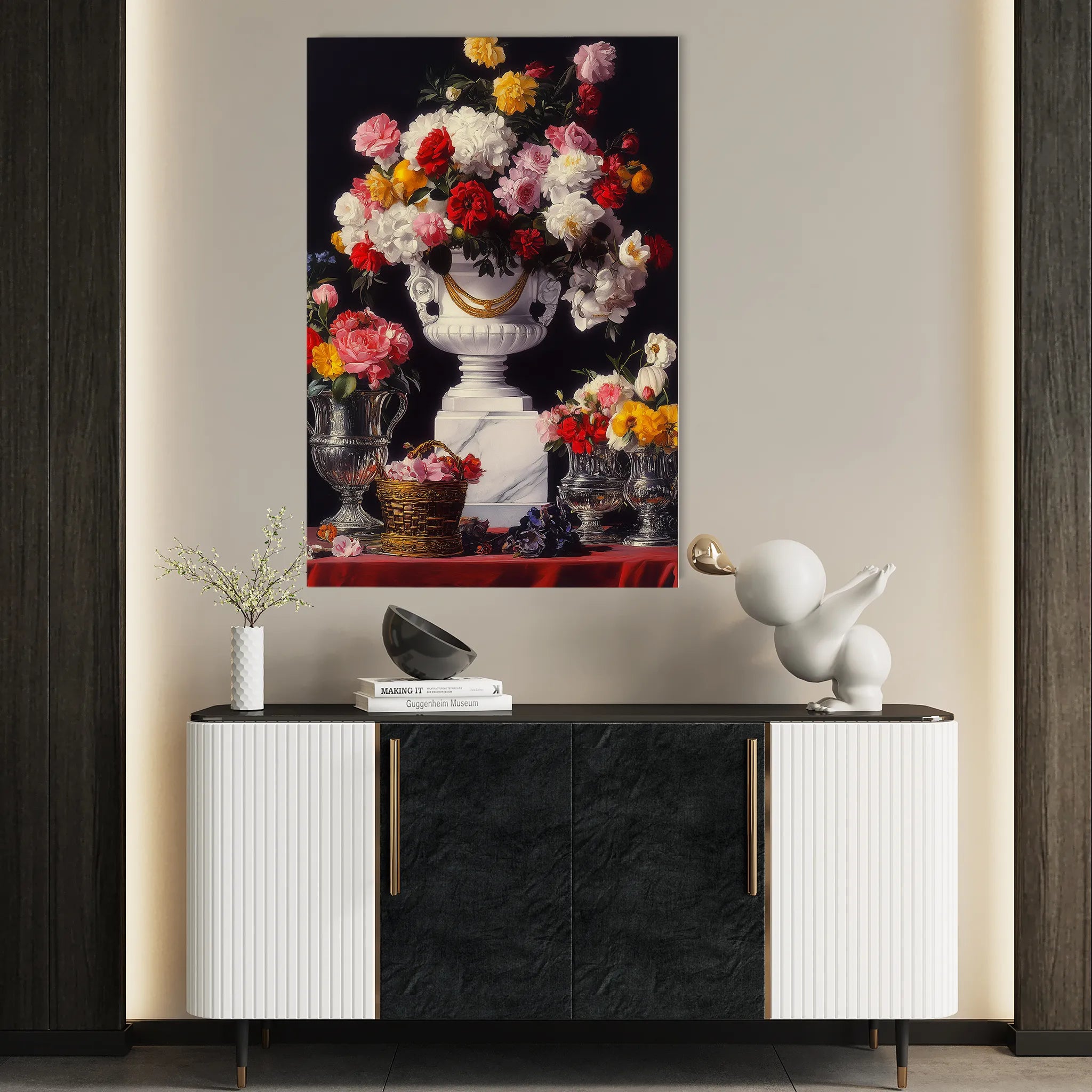 Floral 1022 Canvas Art 60 x 40 cm / Black