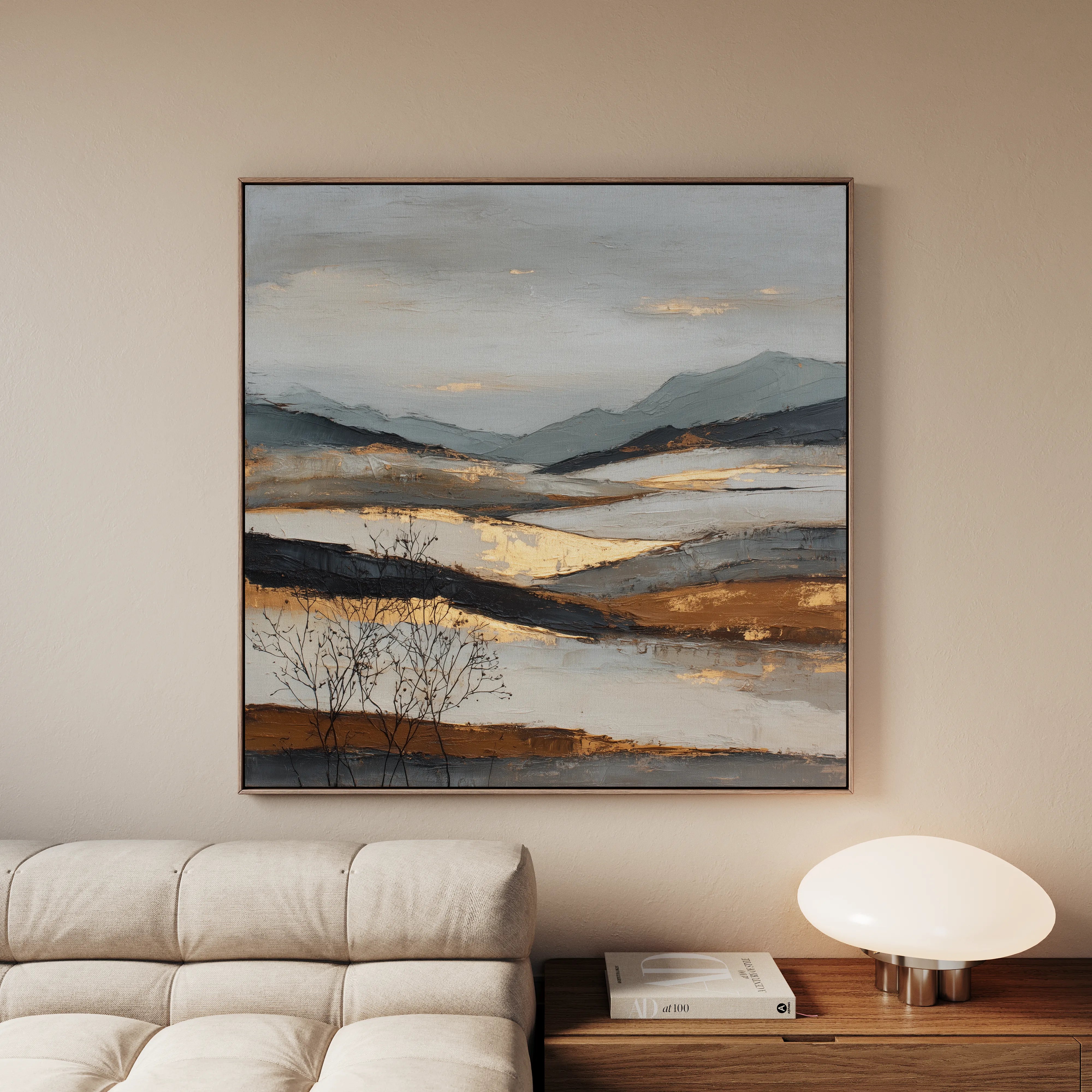 Abstract 1023 Canvas Art 60 x 60 cm / Black