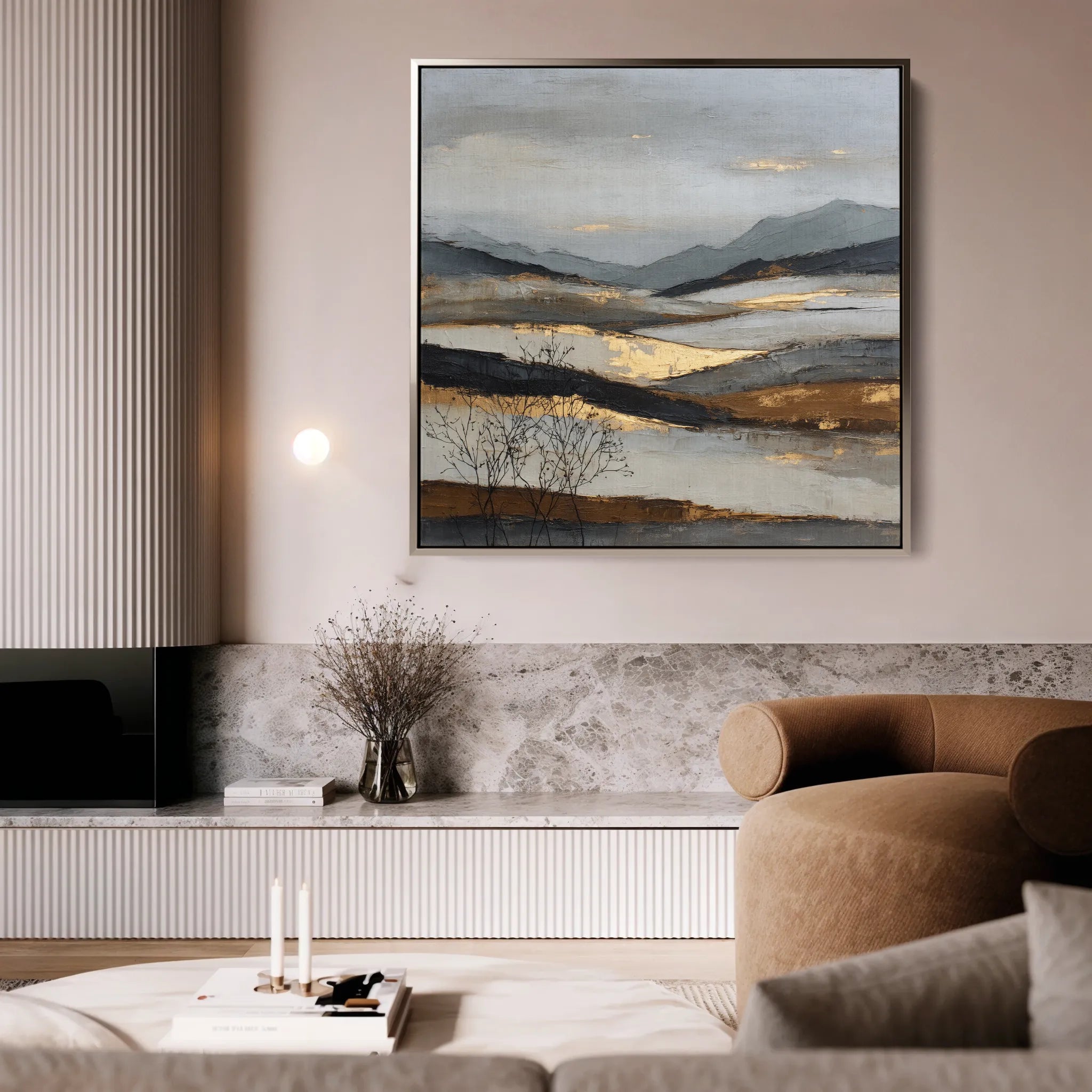 Abstract 1023 Canvas Art 60 x 60 cm / Black