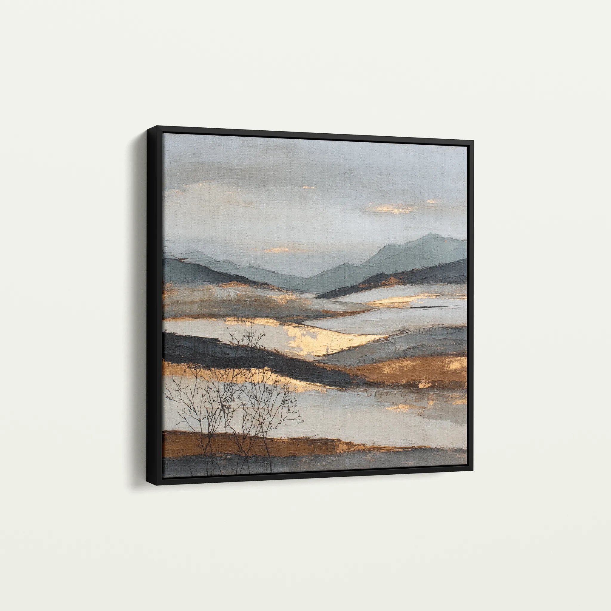 Abstract 1023 Canvas Art 60 x 60 cm / Black