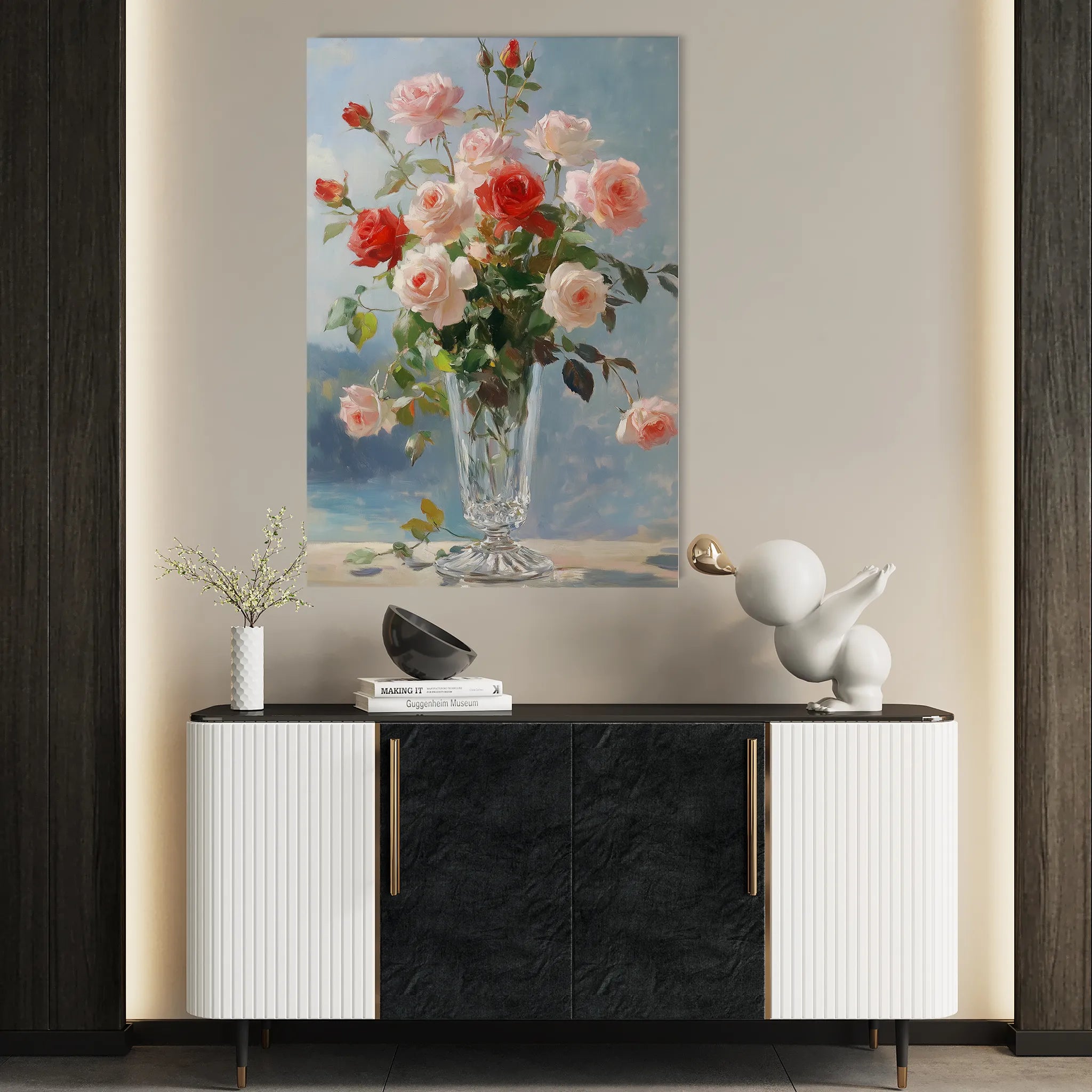 Floral 1023 Canvas Art 60 x 40 cm / Black