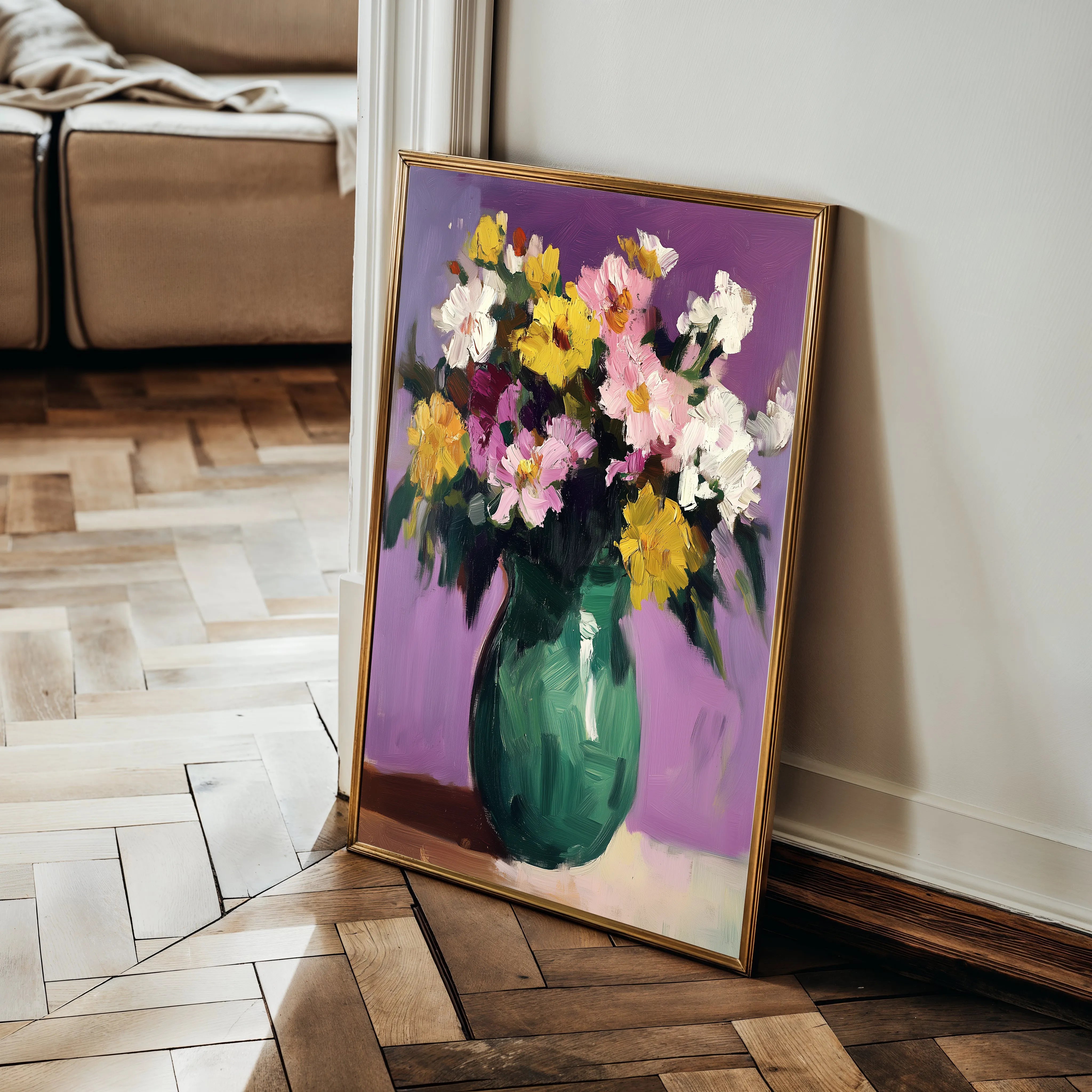 Floral 1024 Canvas Art 60 x 40 cm / Black