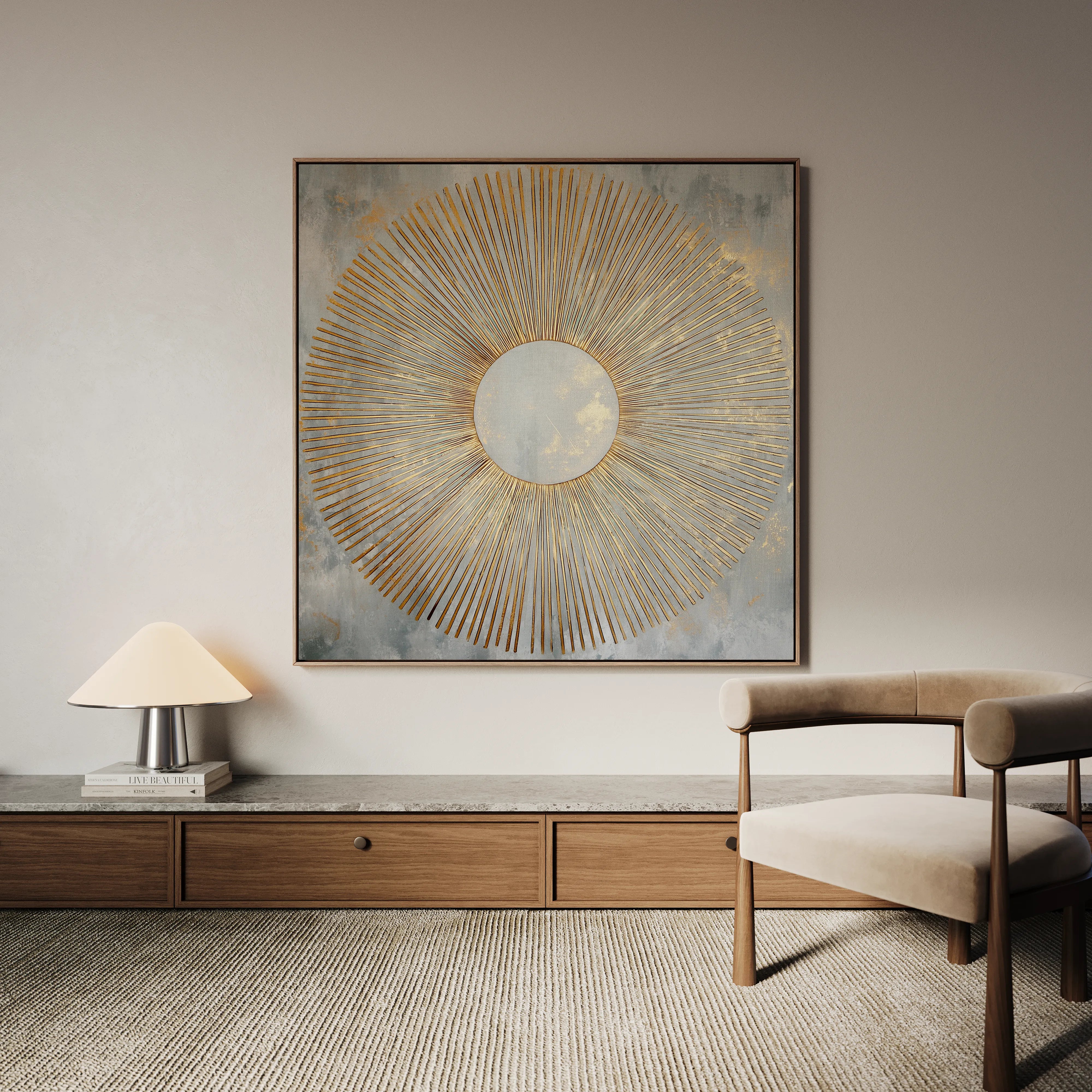 Abstract 1025 Canvas Art 60 x 60 cm / Black