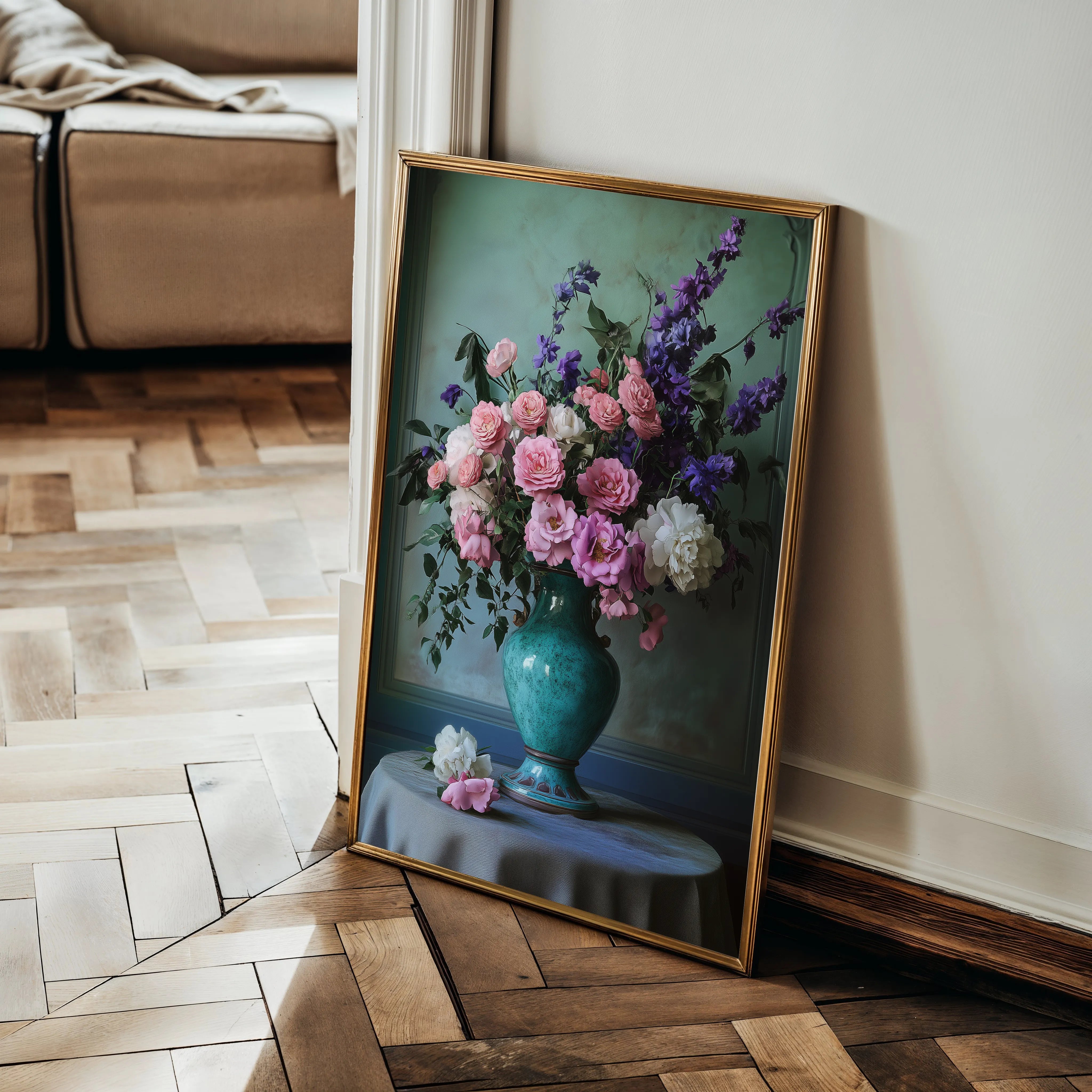 Floral 1025 Canvas Art 60 x 40 cm / Black