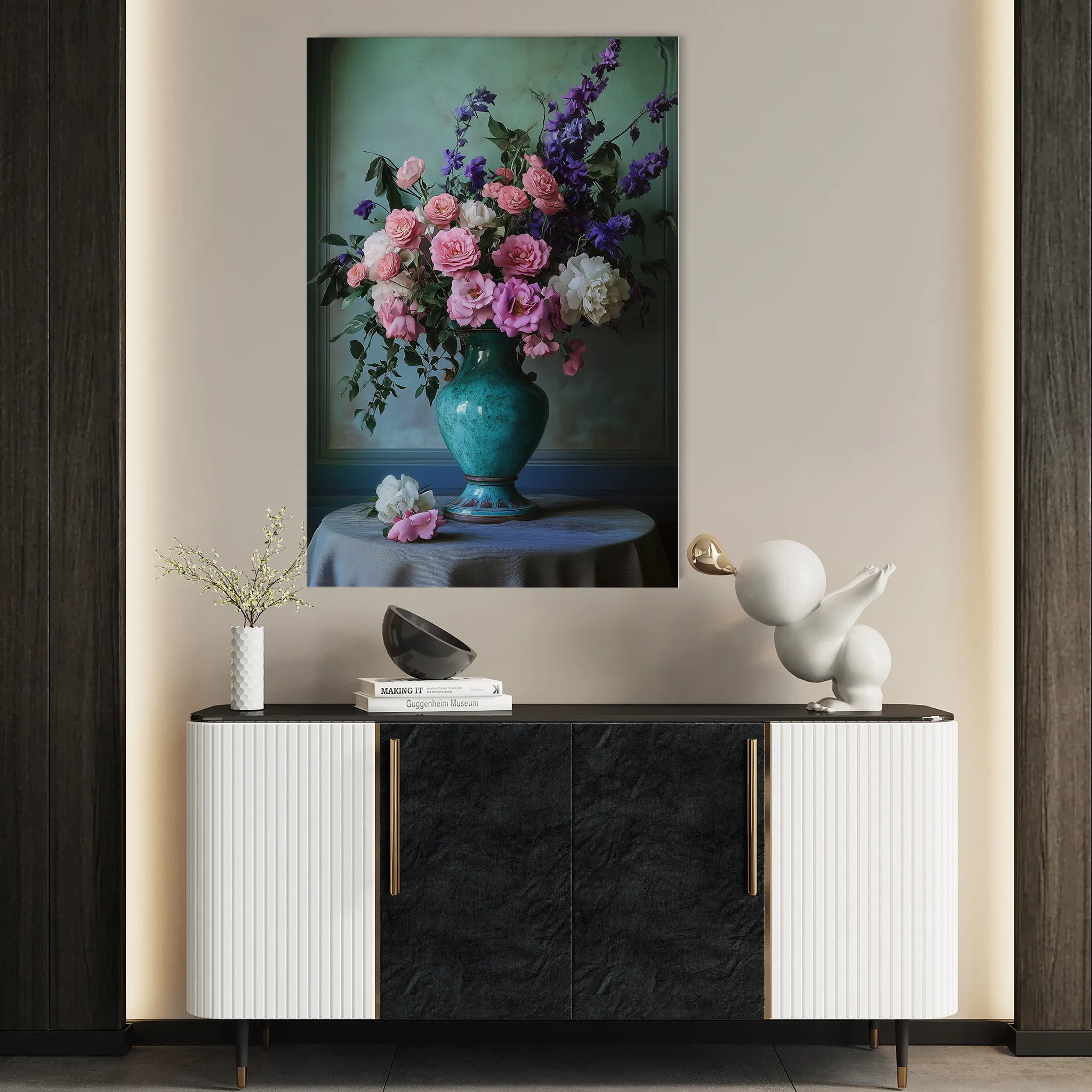 Floral 1025 Canvas Art 60 x 40 cm / Black