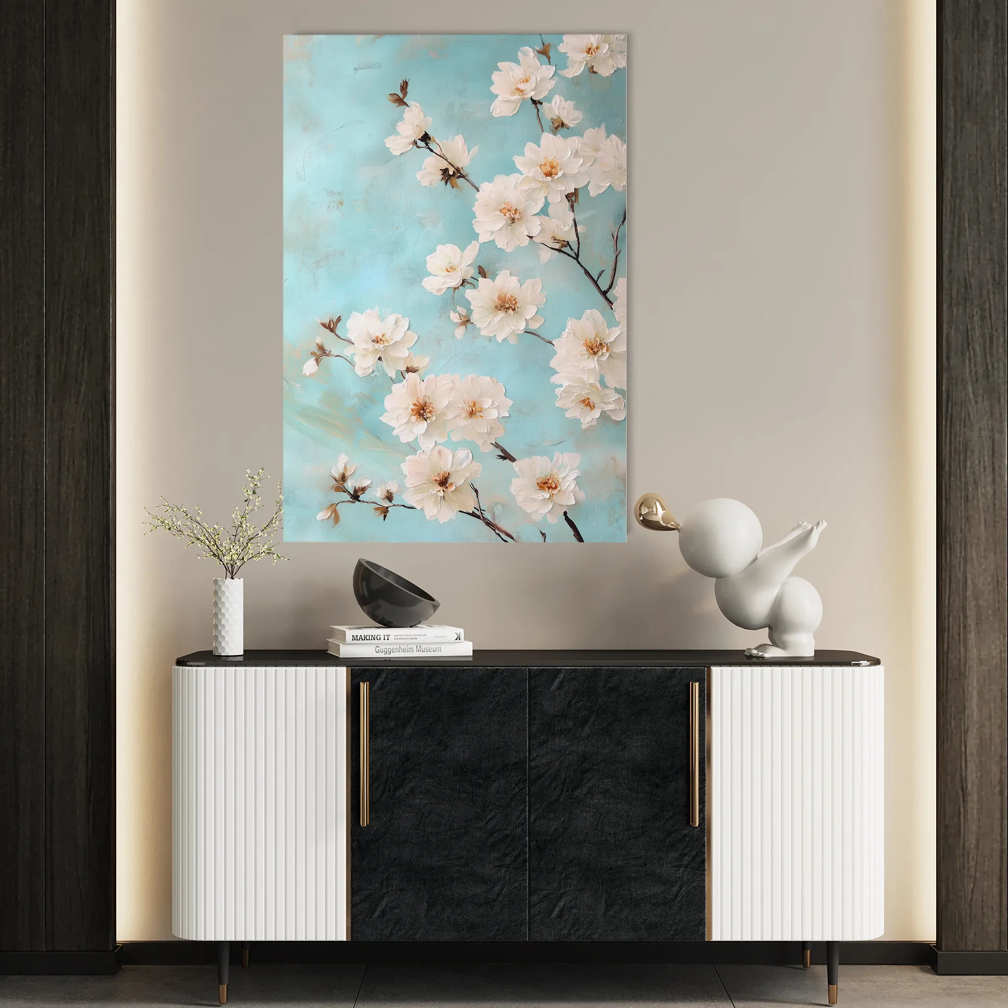 Floral 1026 Canvas Art 60 x 40 cm / Black