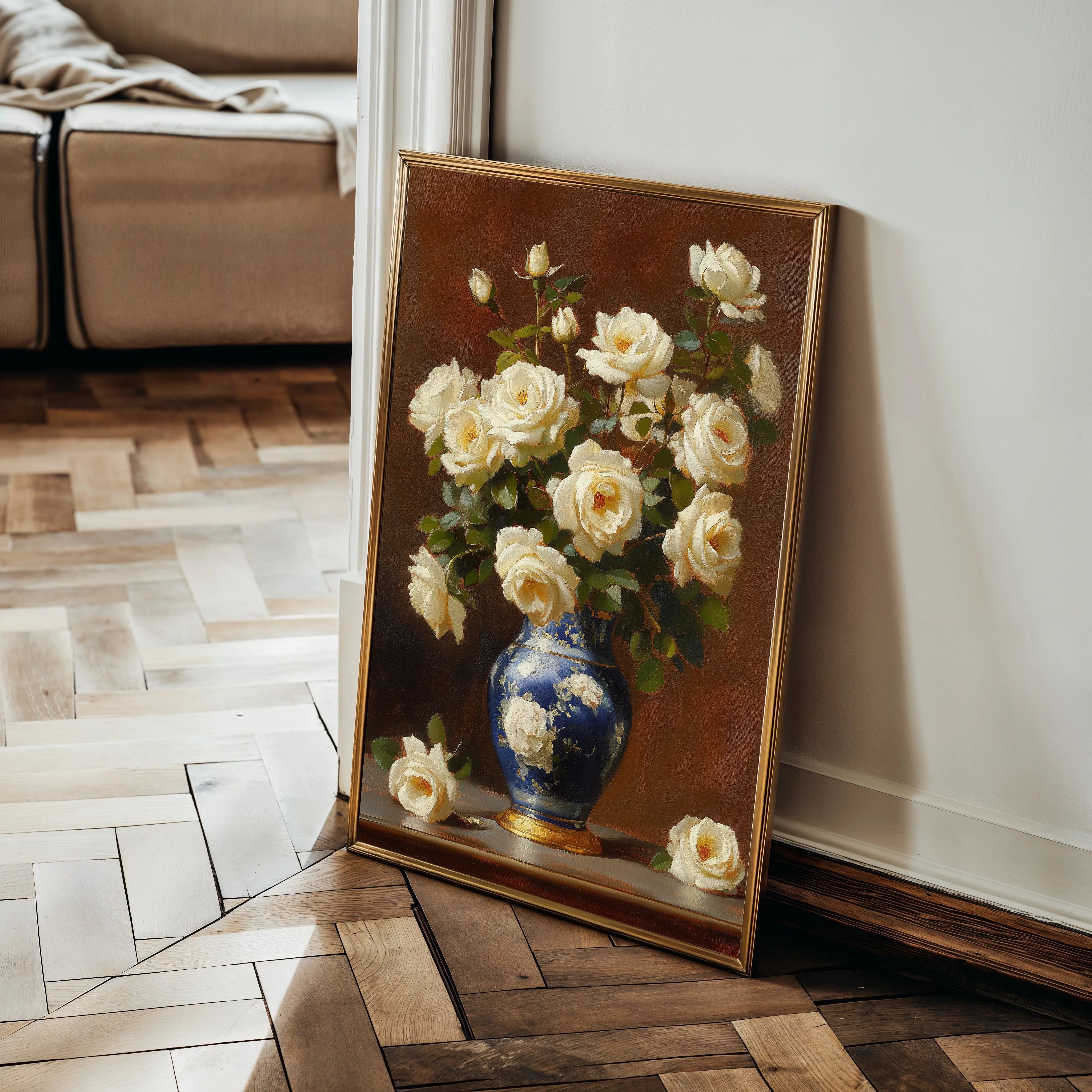 Floral 1027 Canvas Art 60 x 40 cm / Black