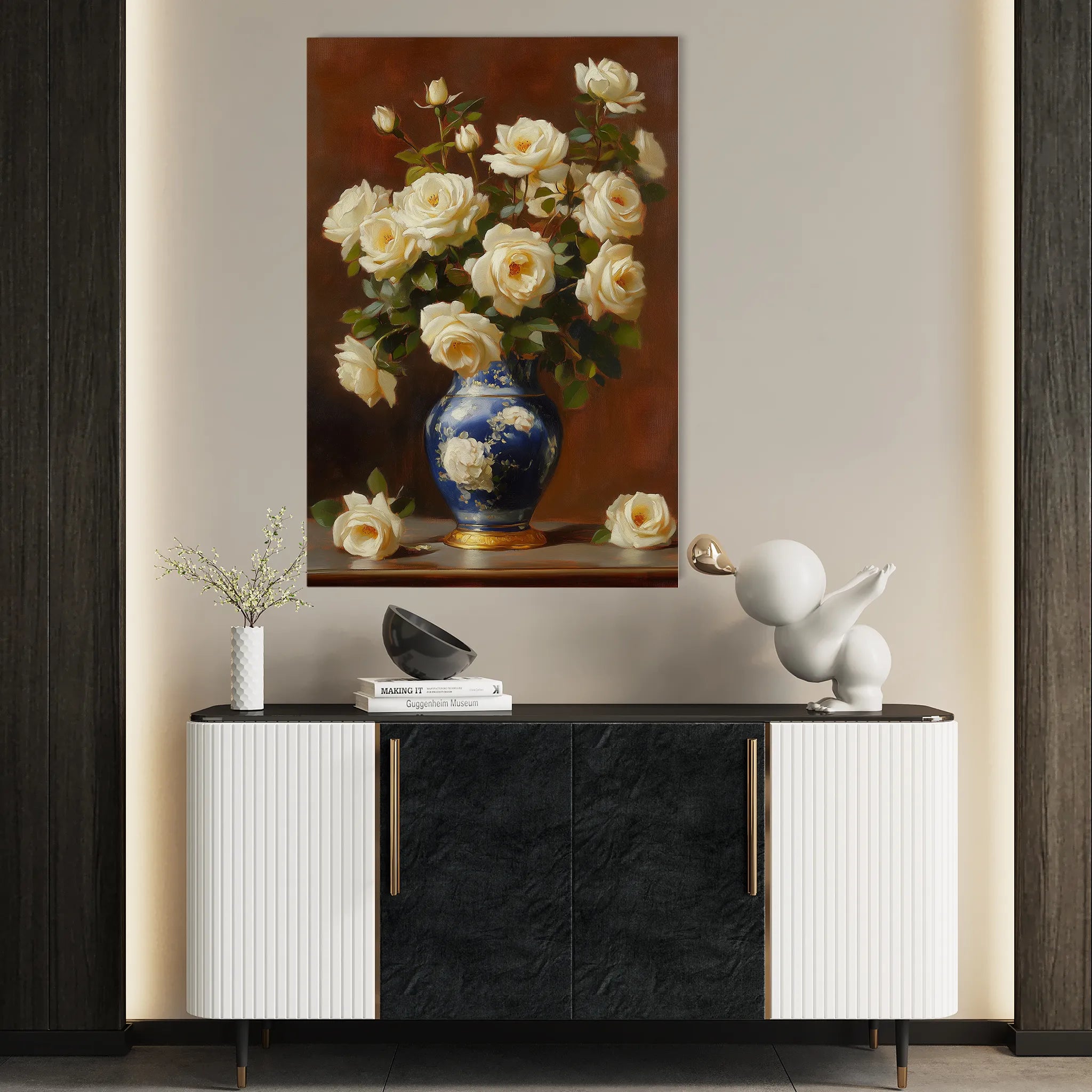 Floral 1027 Canvas Art 60 x 40 cm / Black