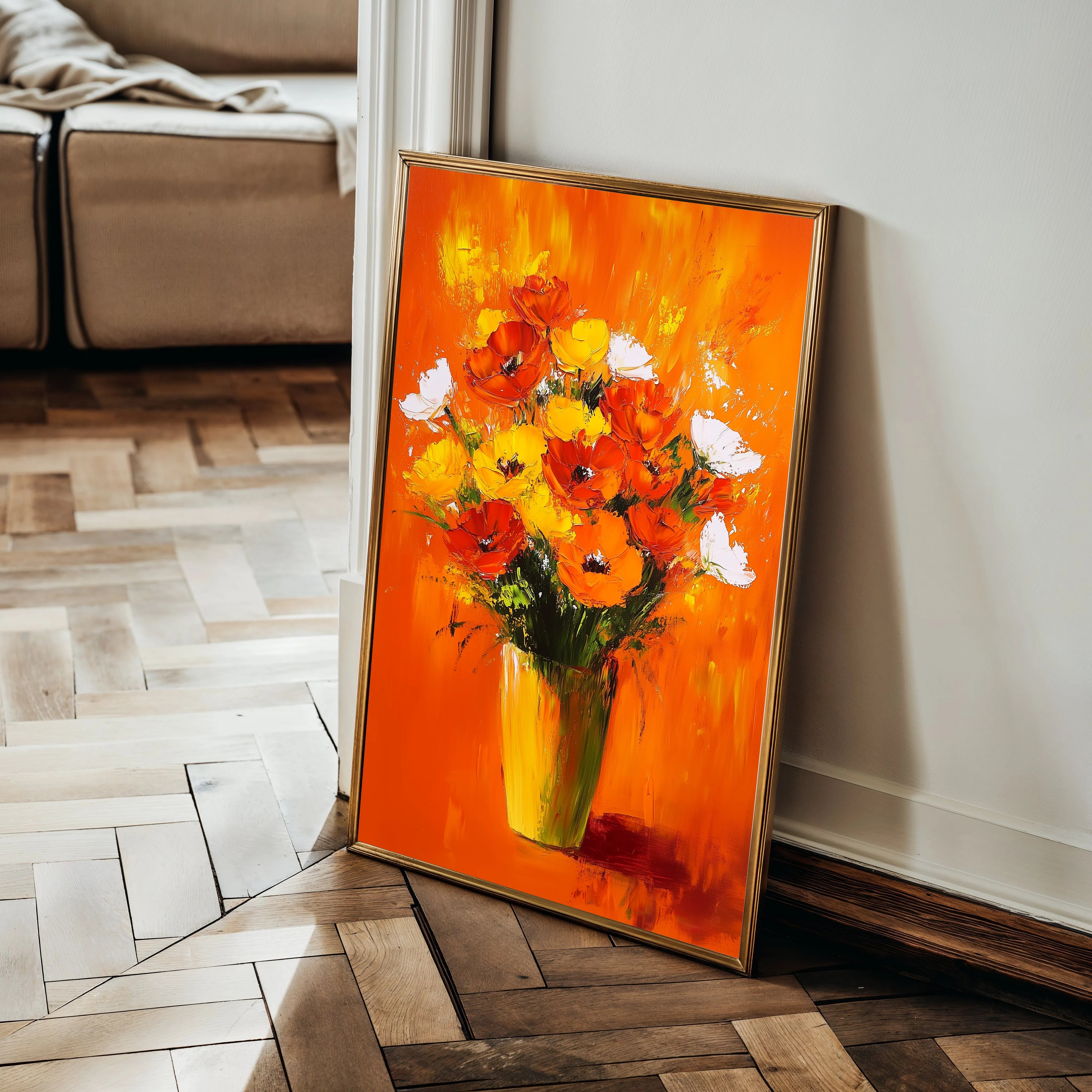 Floral 1028 Canvas Art 60 x 40 cm / Black