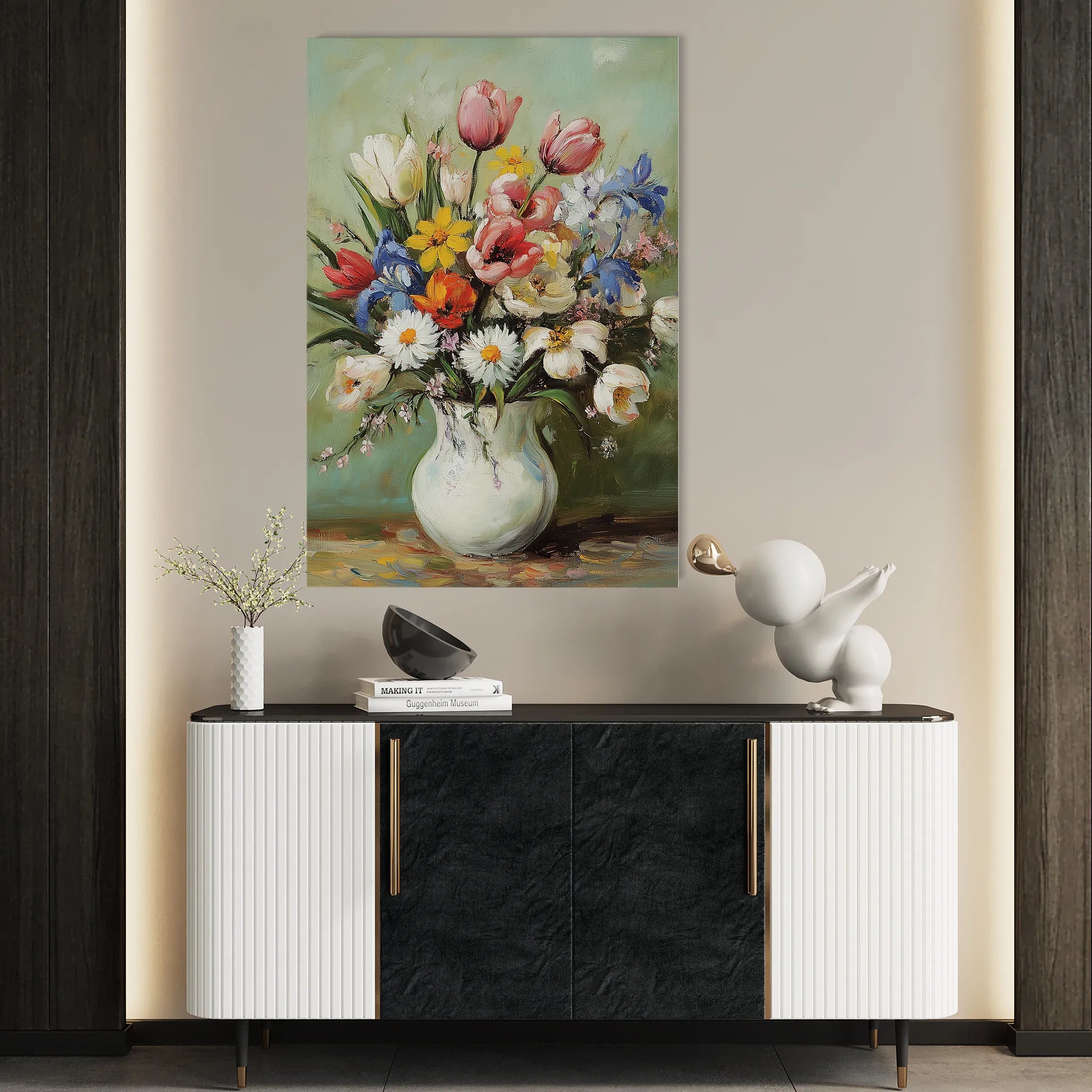 Floral 1029 Canvas Art 60 x 40 cm / Black