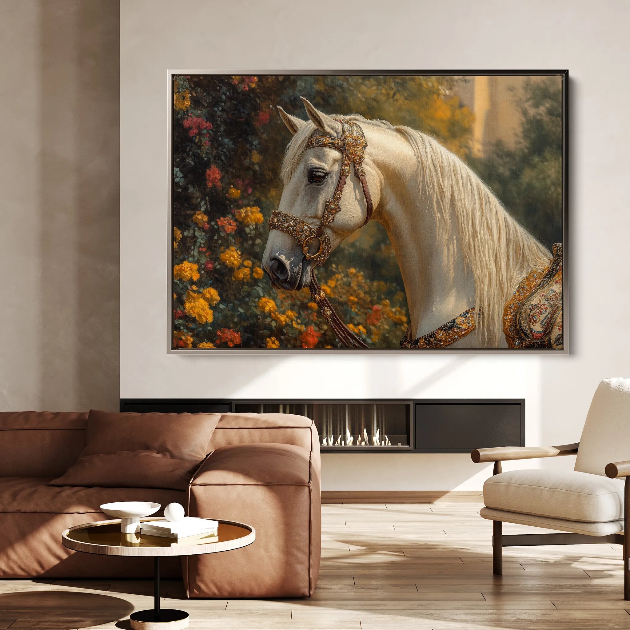 Horses 103 Canvas Art 60 x 40 cm / Black