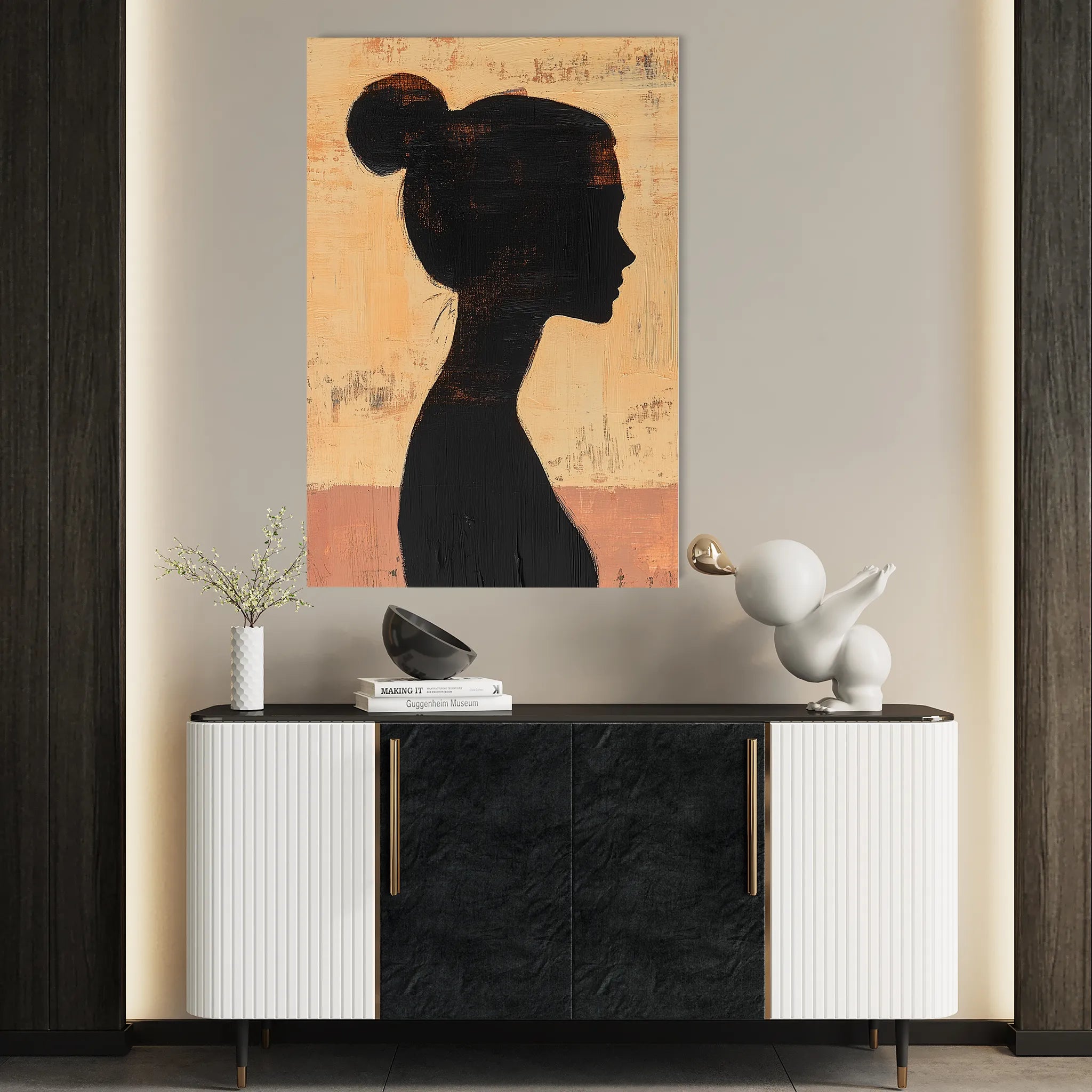 Portrait 103 Canvas Art 60 x 40 cm / Black