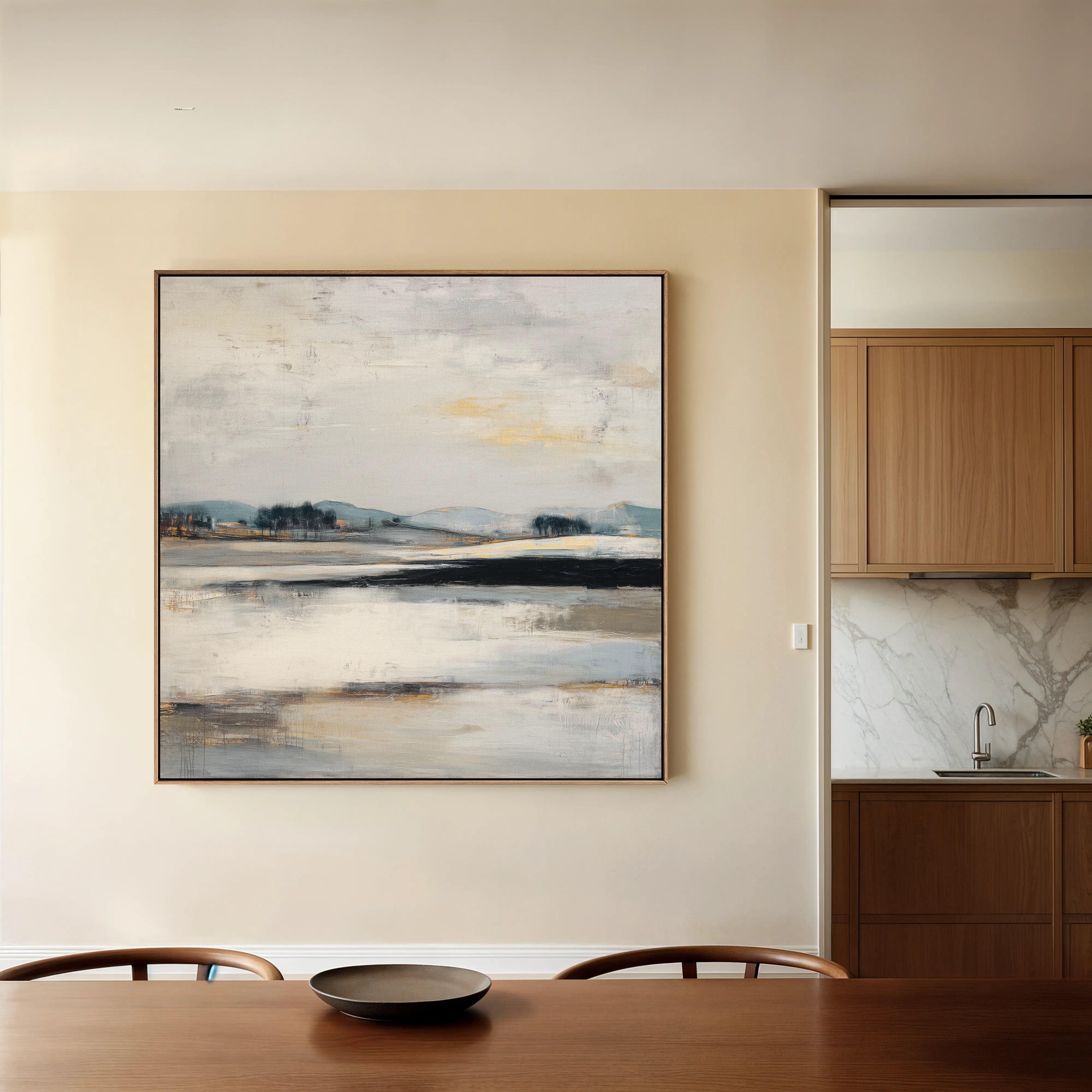 Abstract 1030 Canvas Art 60 x 60 cm / Black