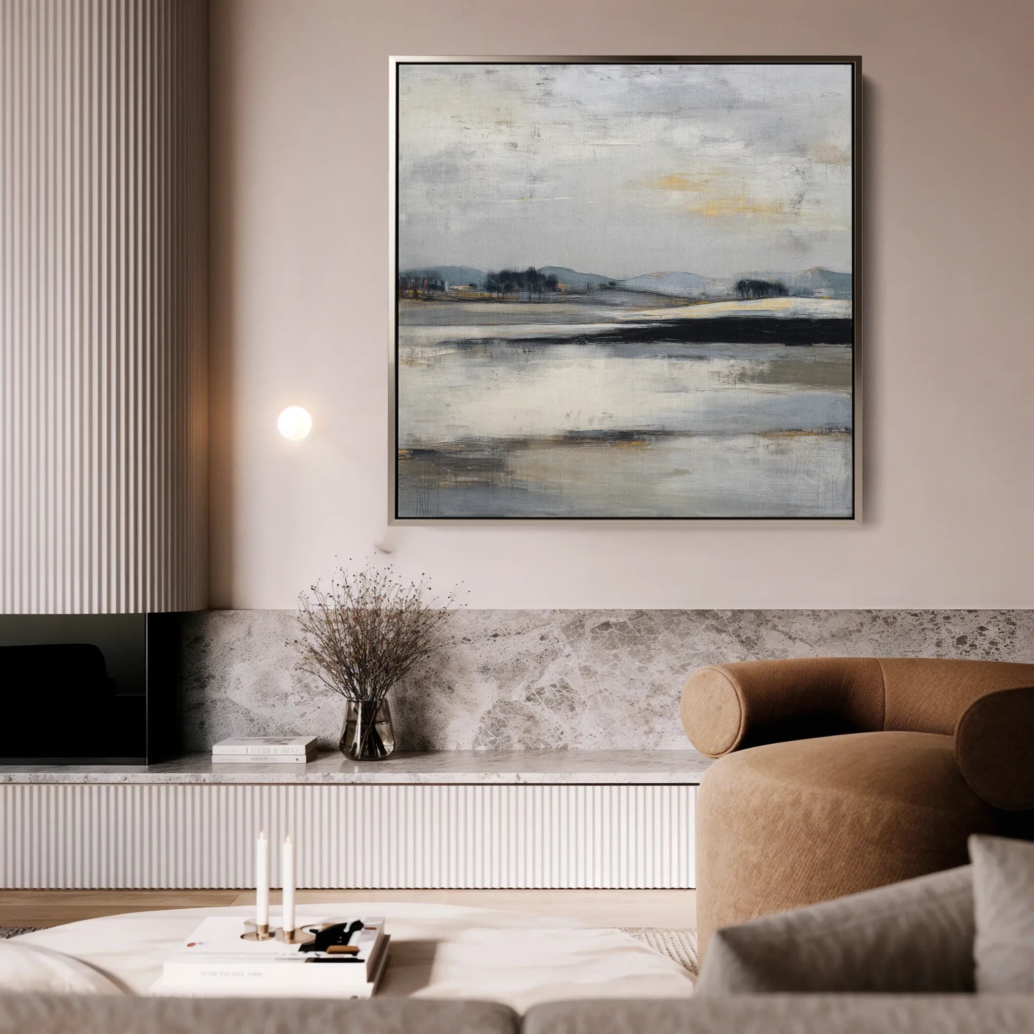 Abstract 1030 Canvas Art 60 x 60 cm / Black