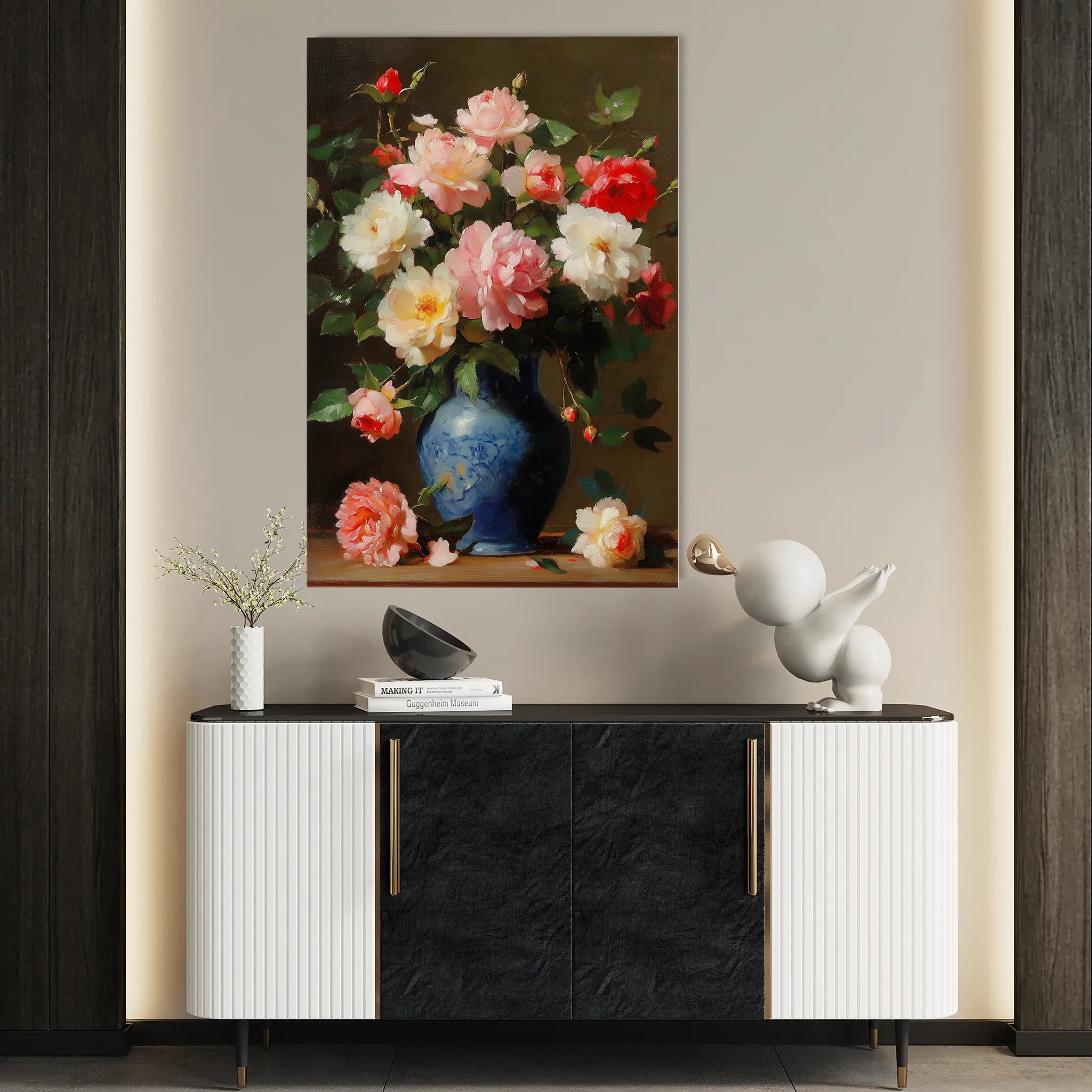 Floral 1030 Canvas Art 60 x 40 cm / Black