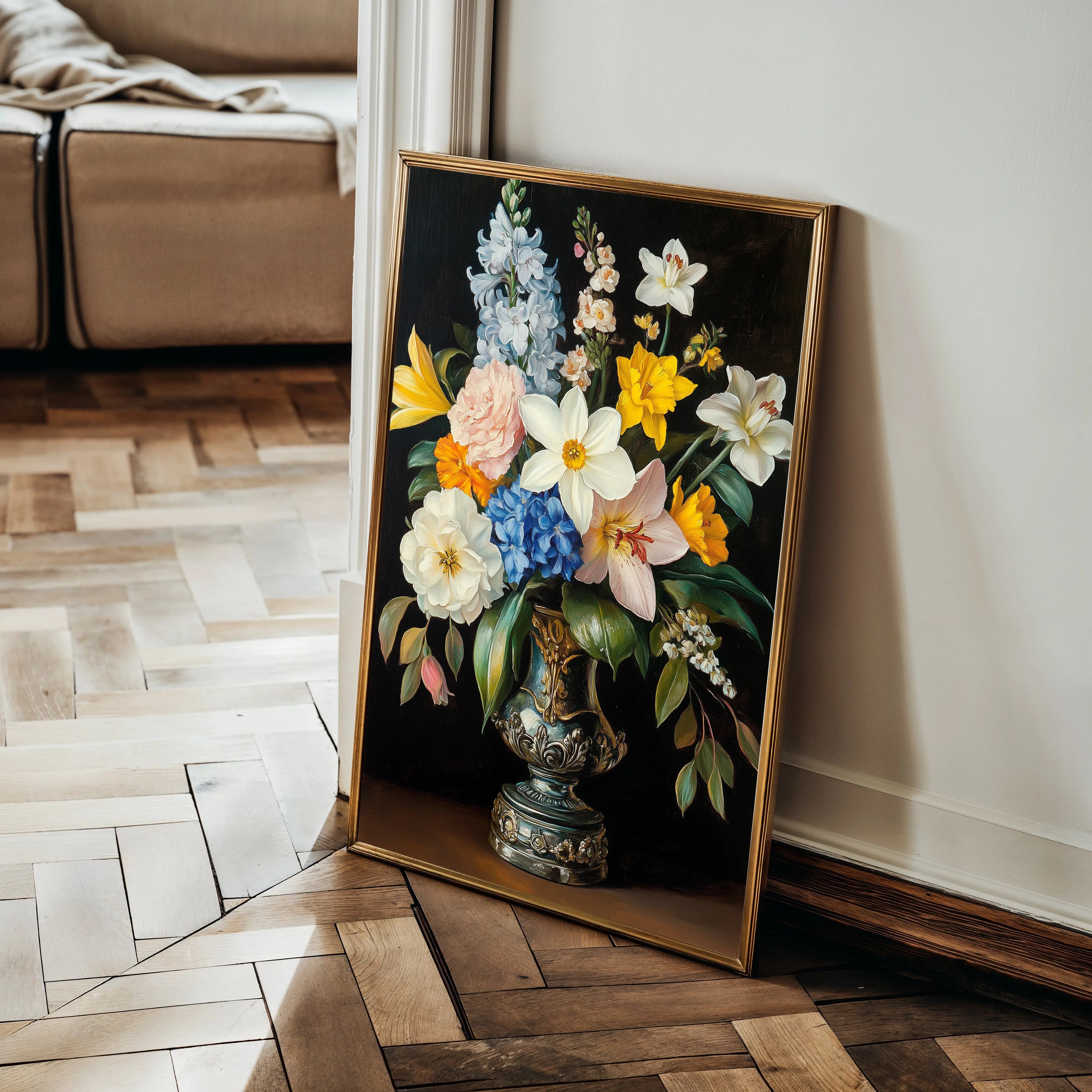 Floral 1031 Canvas Art 60 x 40 cm / Black