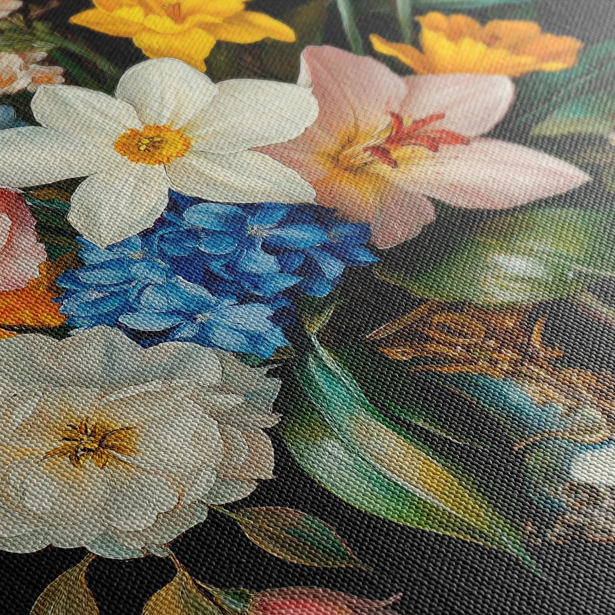 Floral 1031 Canvas Art 60 x 40 cm / Black