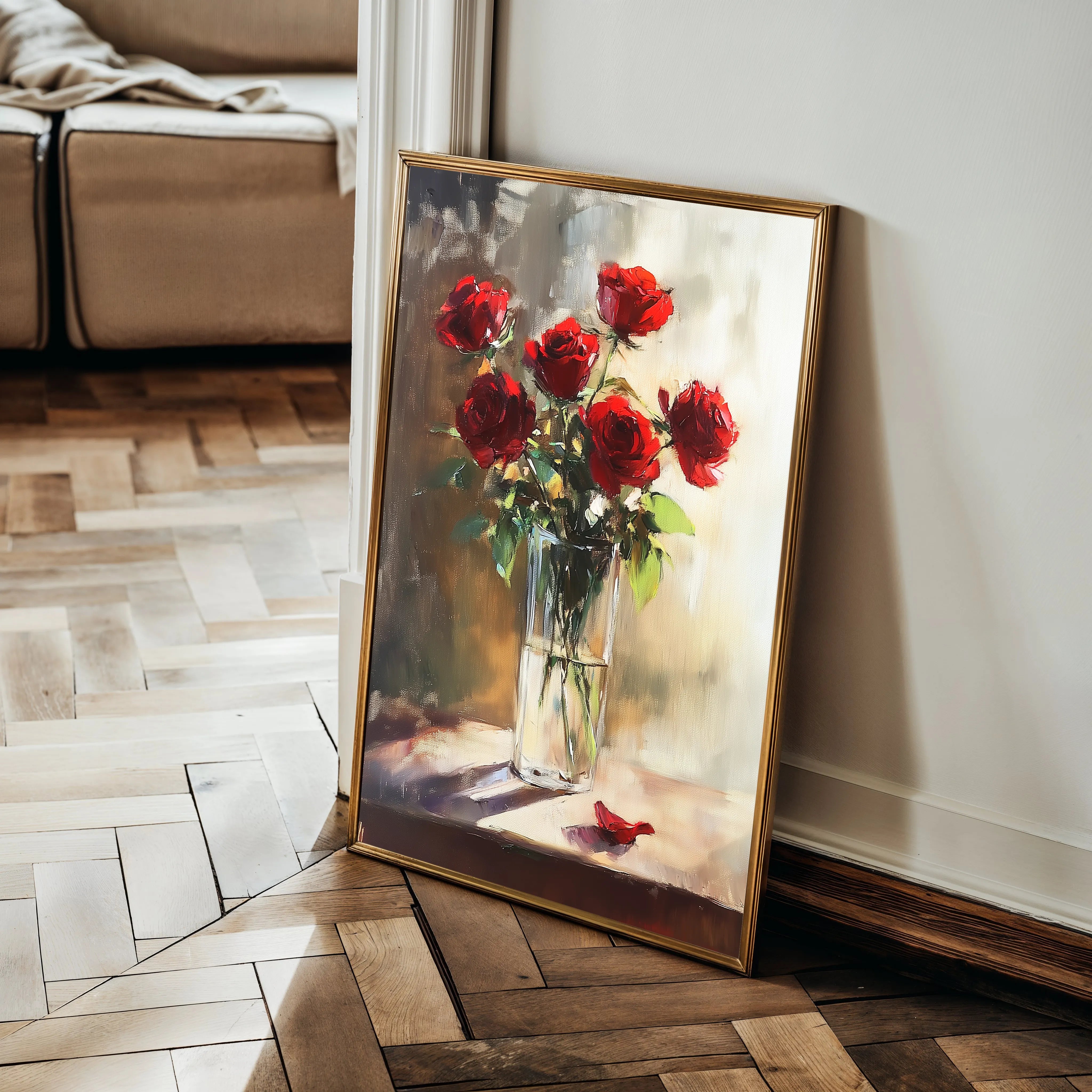 Floral 1032 Canvas Art 60 x 40 cm / Black