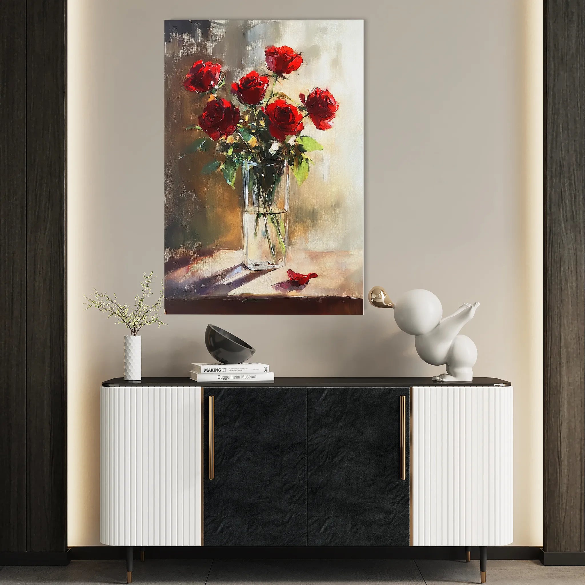 Floral 1032 Canvas Art 60 x 40 cm / Black