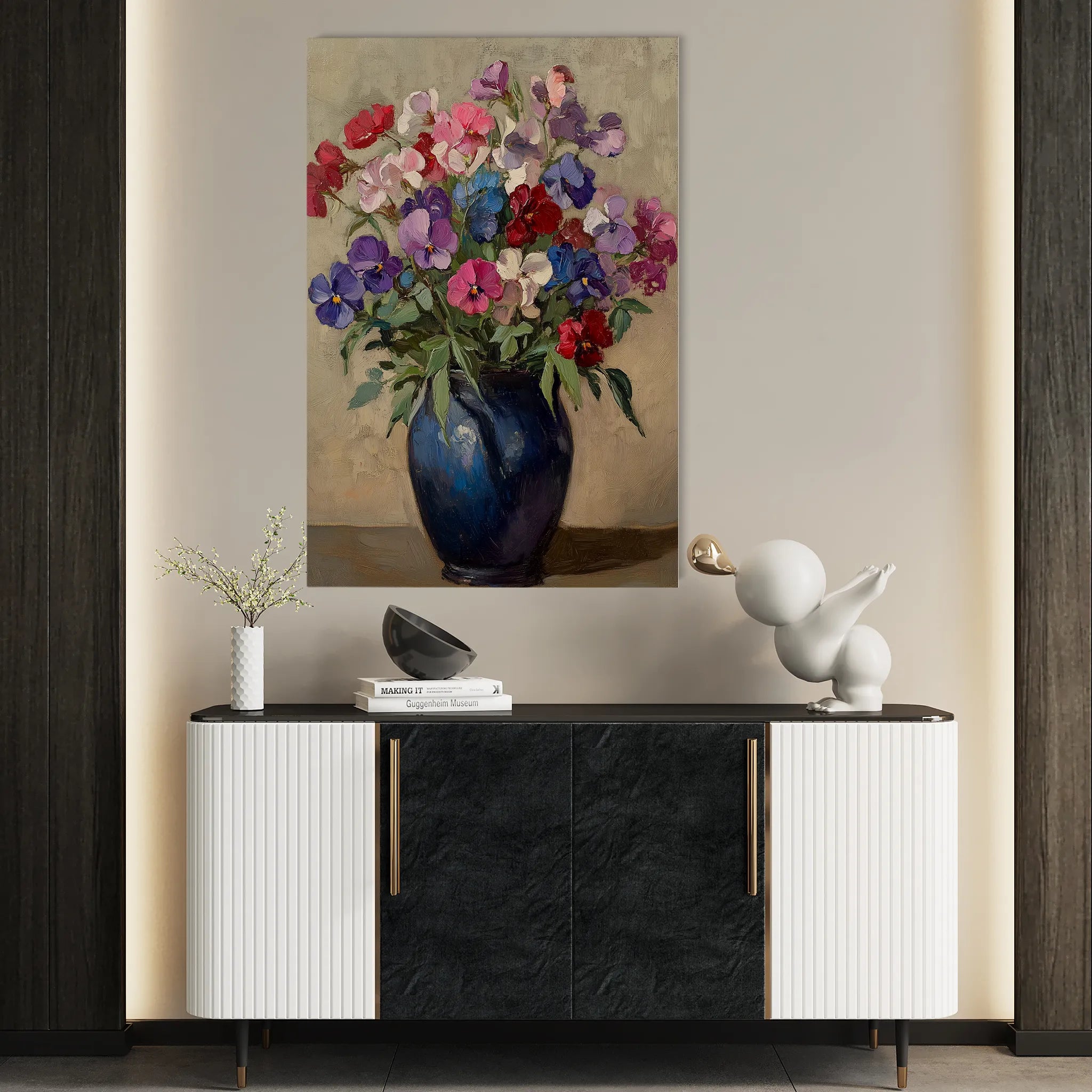 Floral 1033 Canvas Art 60 x 40 cm / Black