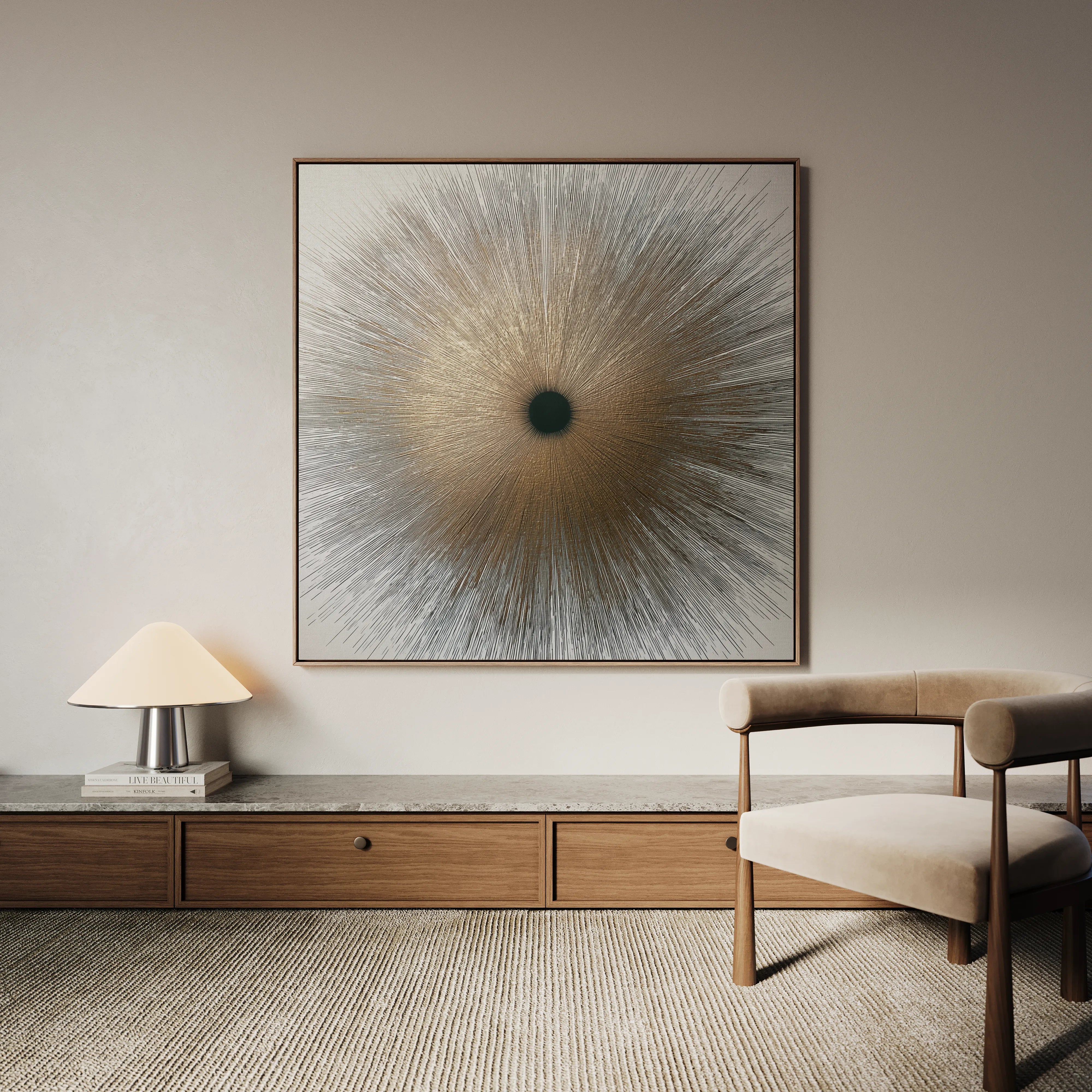 Abstract 1034 Canvas Art 60 x 60 cm / Black
